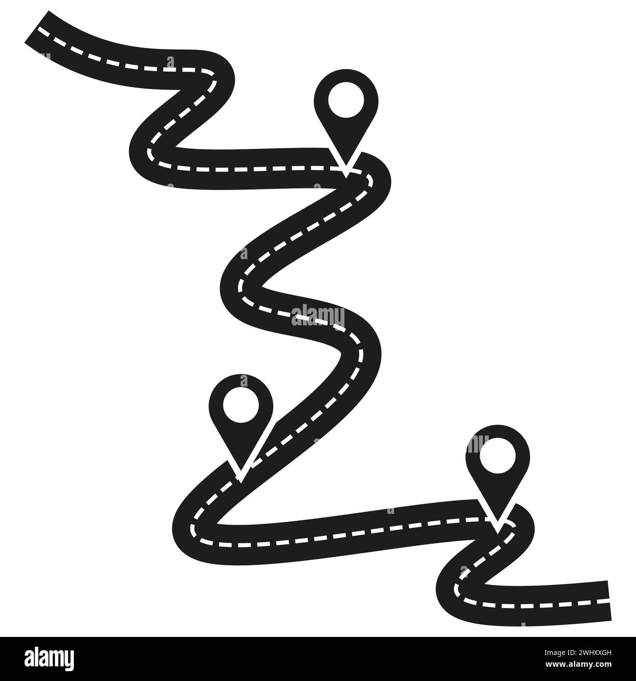 Road map and journey route infographics template. Vector illustration. EPS 10. Stock Vector