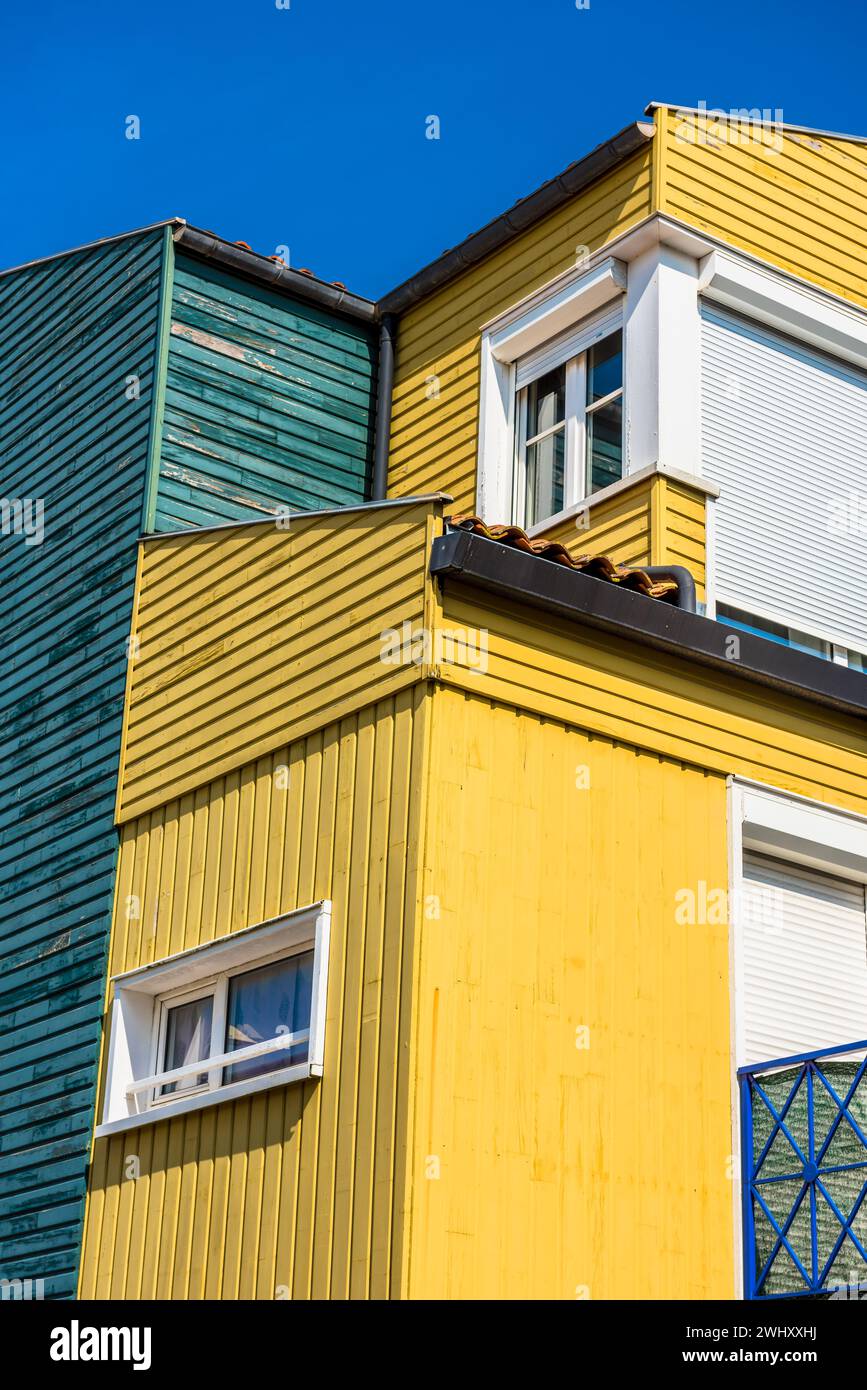 Bright colorful houses in La Rochelle, France Stock Photo