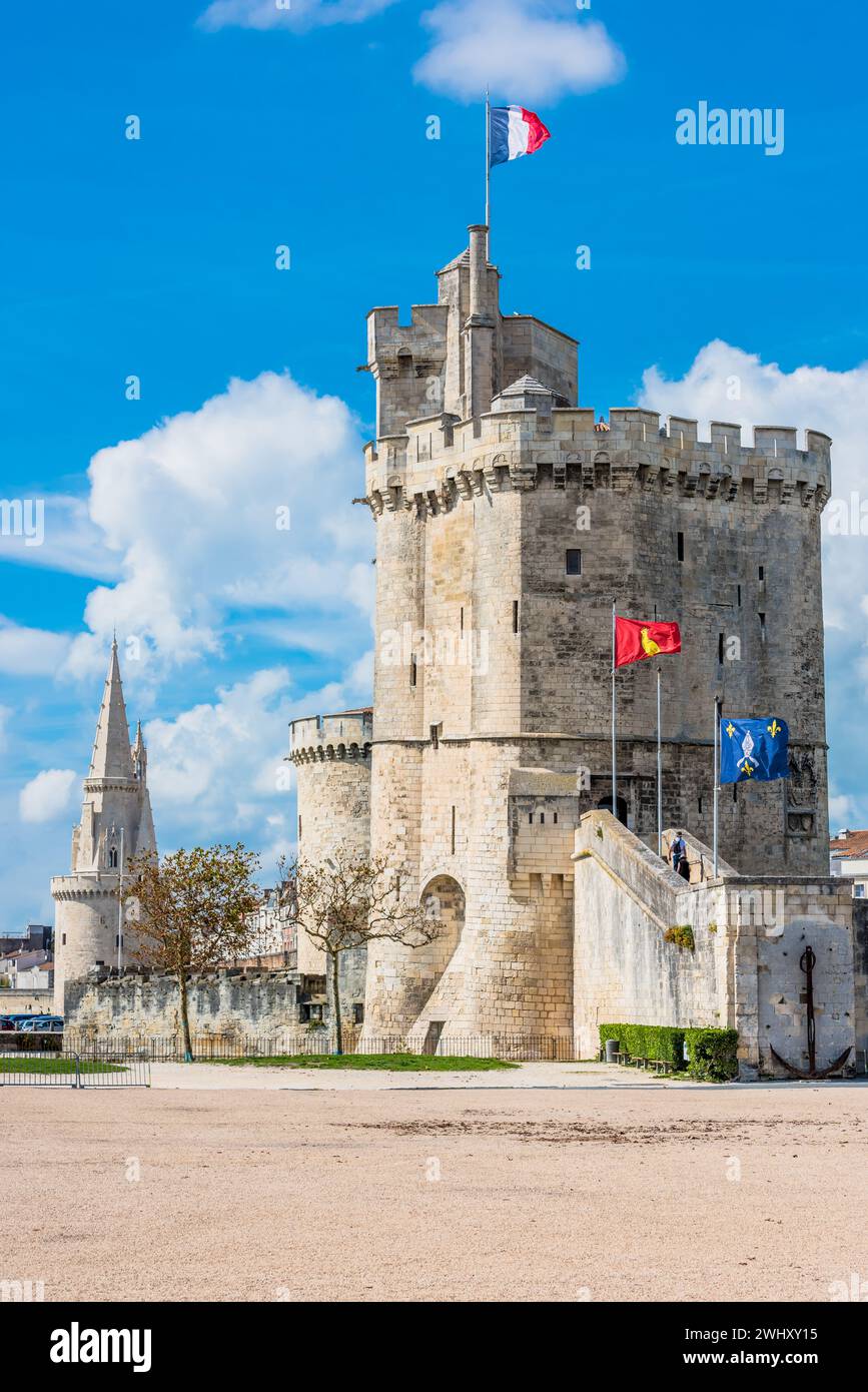 Harbour tower of fortress of La Rochelle Stock Photo