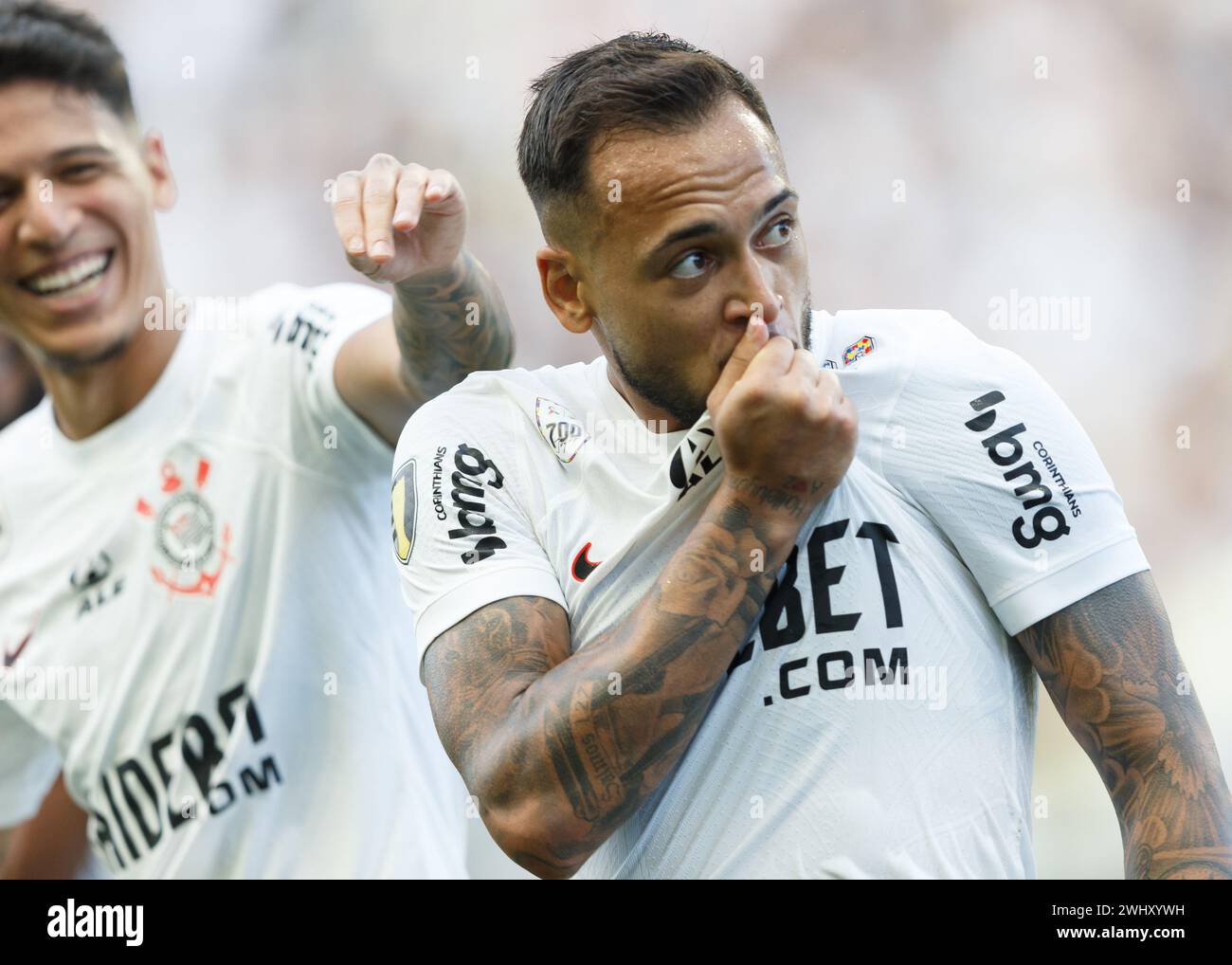 São Paulo Brazil. February 11, 2024. Maycon from Corinthians, during a match between Corinthians  vs Portuguesa Desp, valid for the 7th round of the P Stock Photo