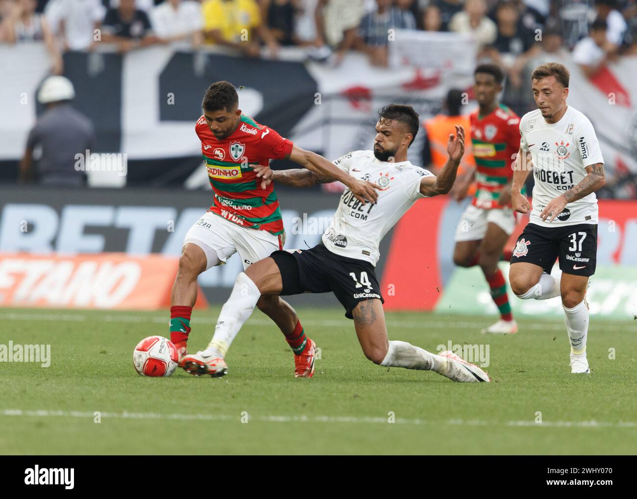 São Paulo Brazil. February 11, 2024. ,Raniel from Corinthians during a match between Corinthians  vs Portuguesa Desp, valid for the 7th round of the P Stock Photo