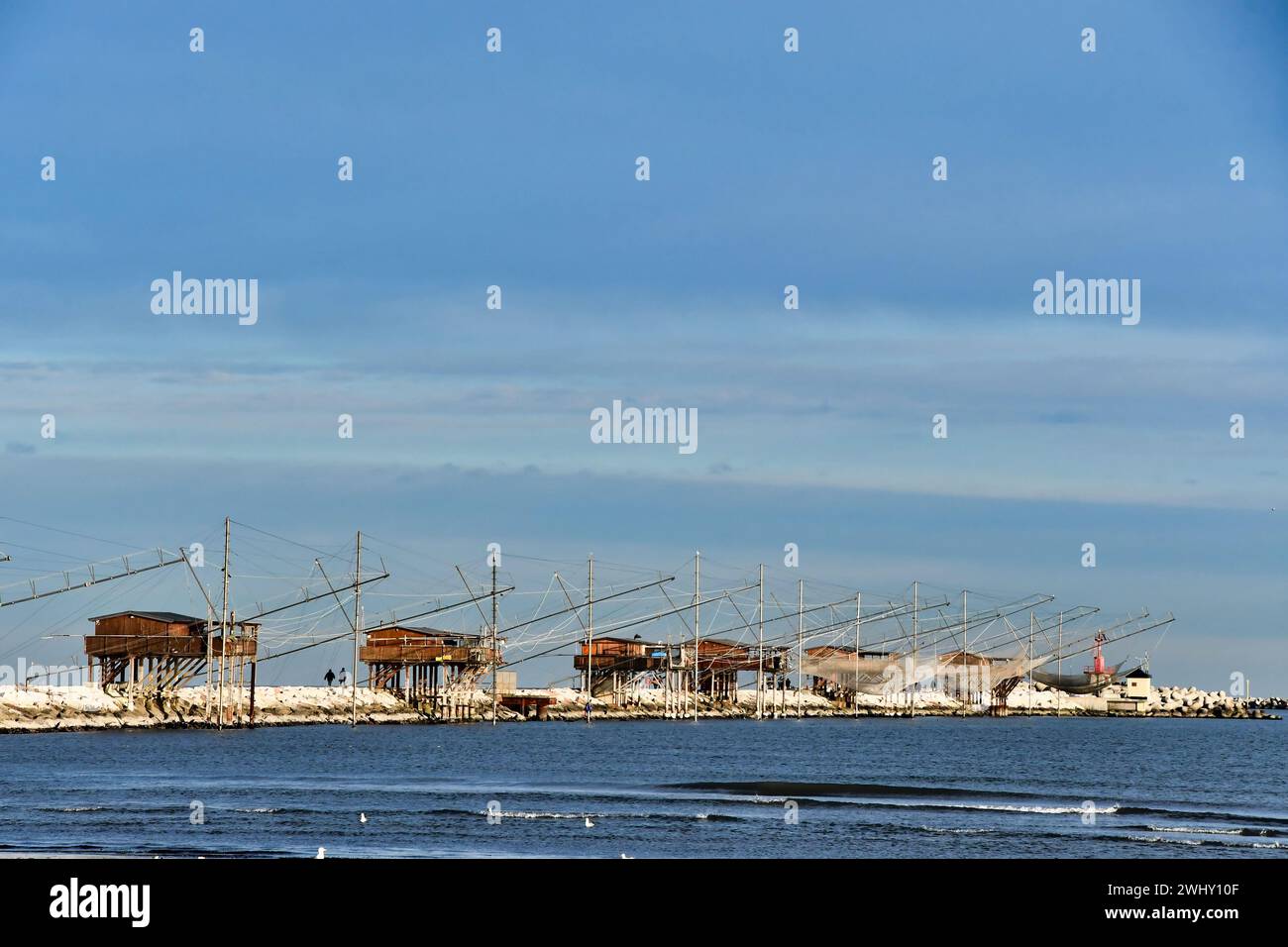 View of beach, photo as a background , in sottomarina, venice, italy Stock Photo