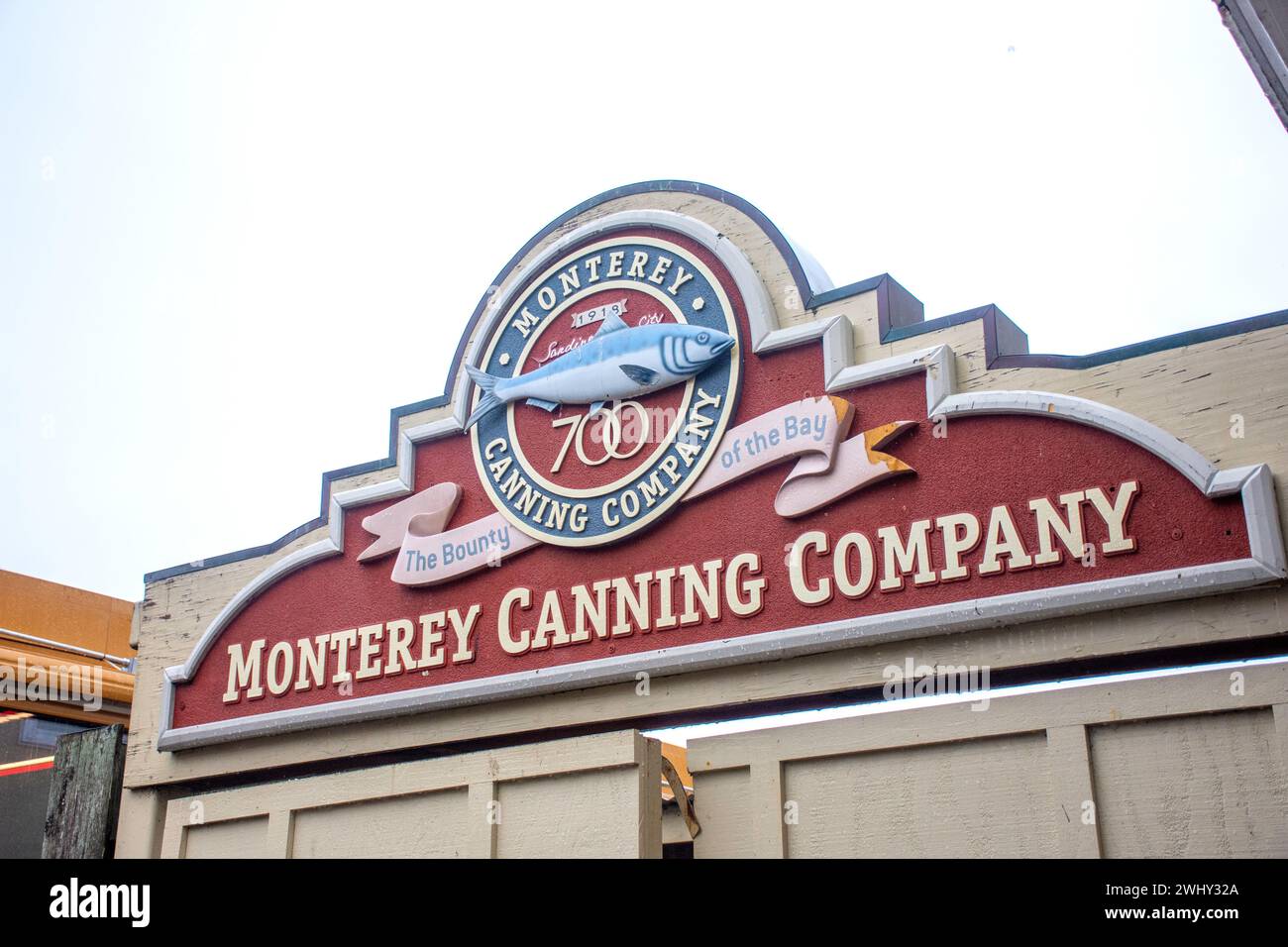 Monterey Canning Company sign, Cannery Row, New Monterey, Monterey, California, United States of America Stock Photo