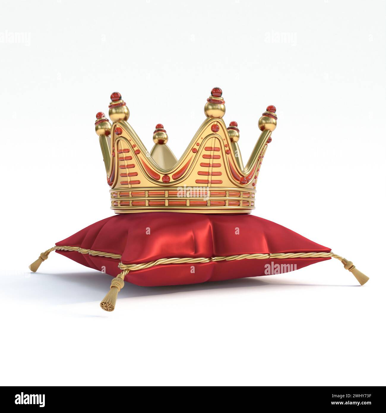 Royal gold crown on pillow hi-res stock photography and images - Alamy