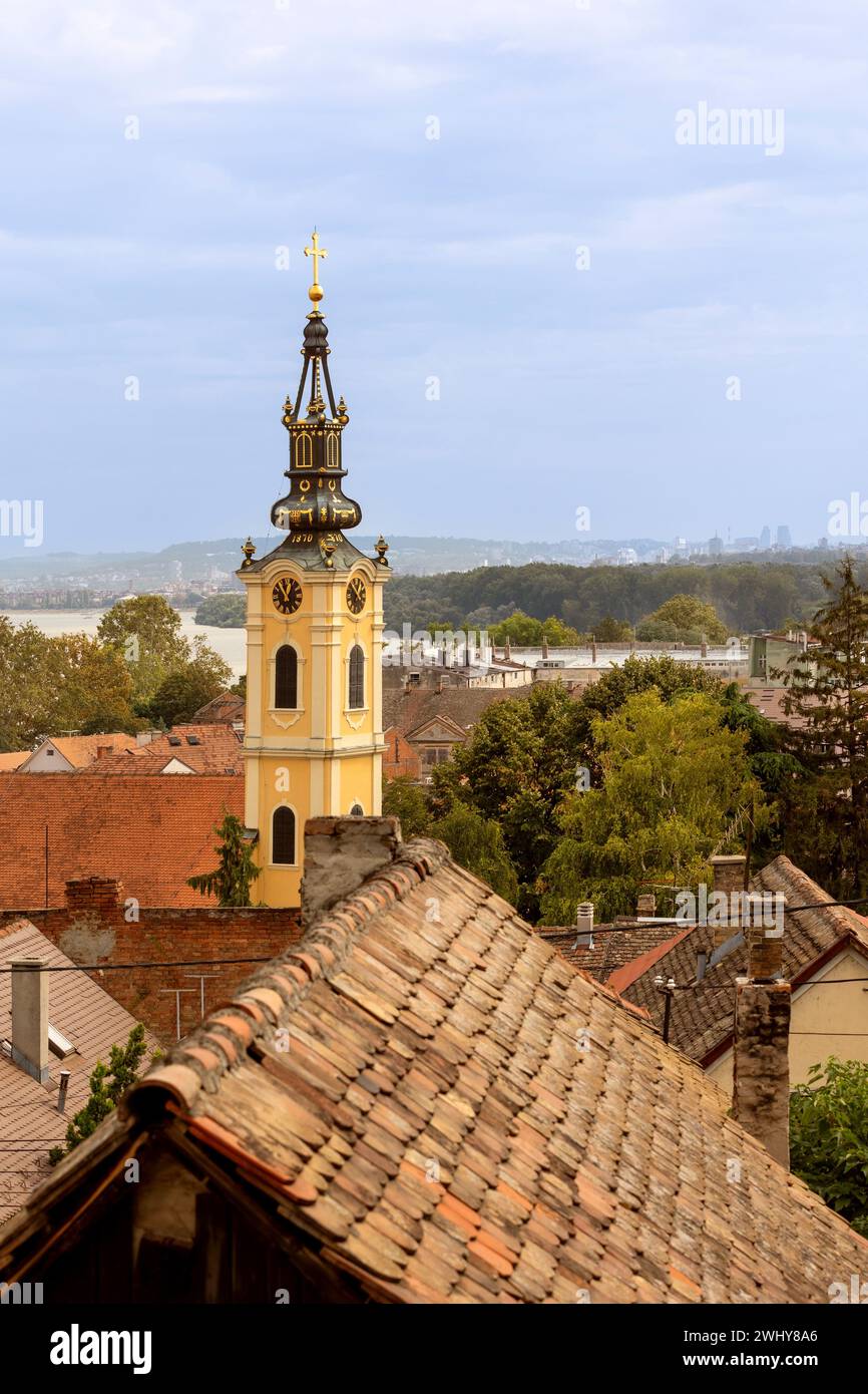 Belgrade, Serbia panoramic view with church, Zemun Stock Photo