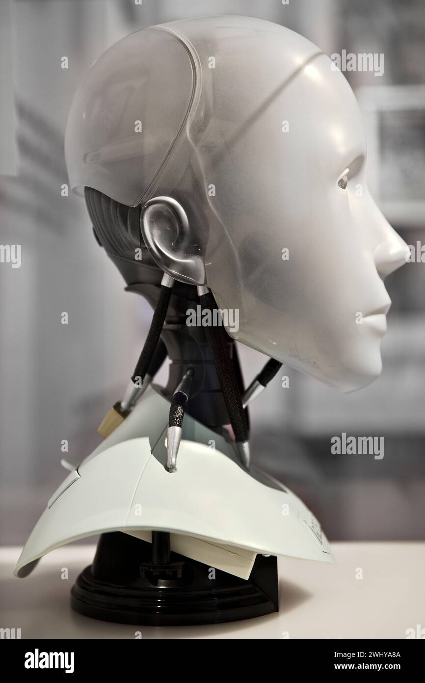 Head of the humanoid robot NS-5-Robot from the film I, Robot Stock Photo