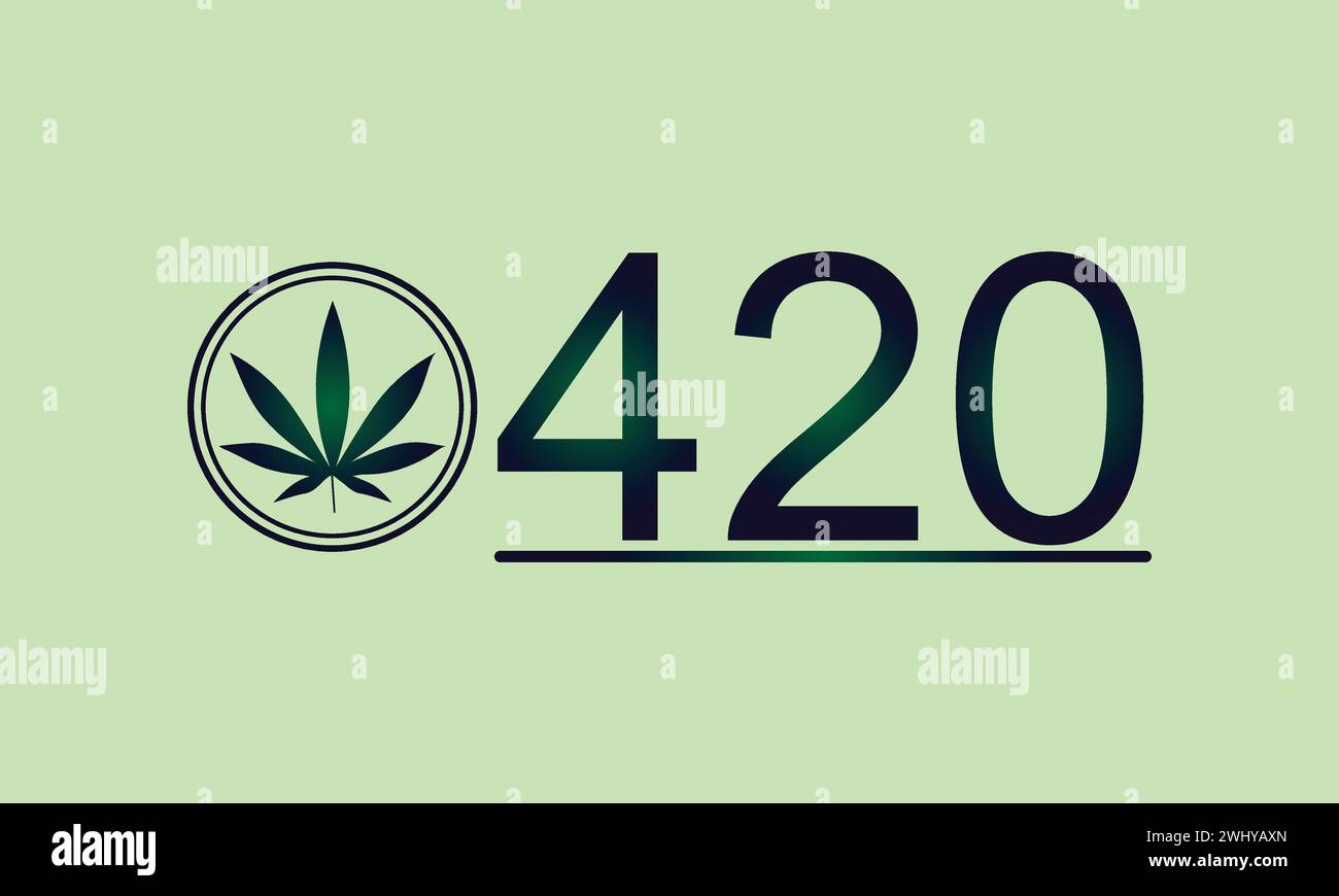 Happy 420 stylish Text illustration Design Stock Vector