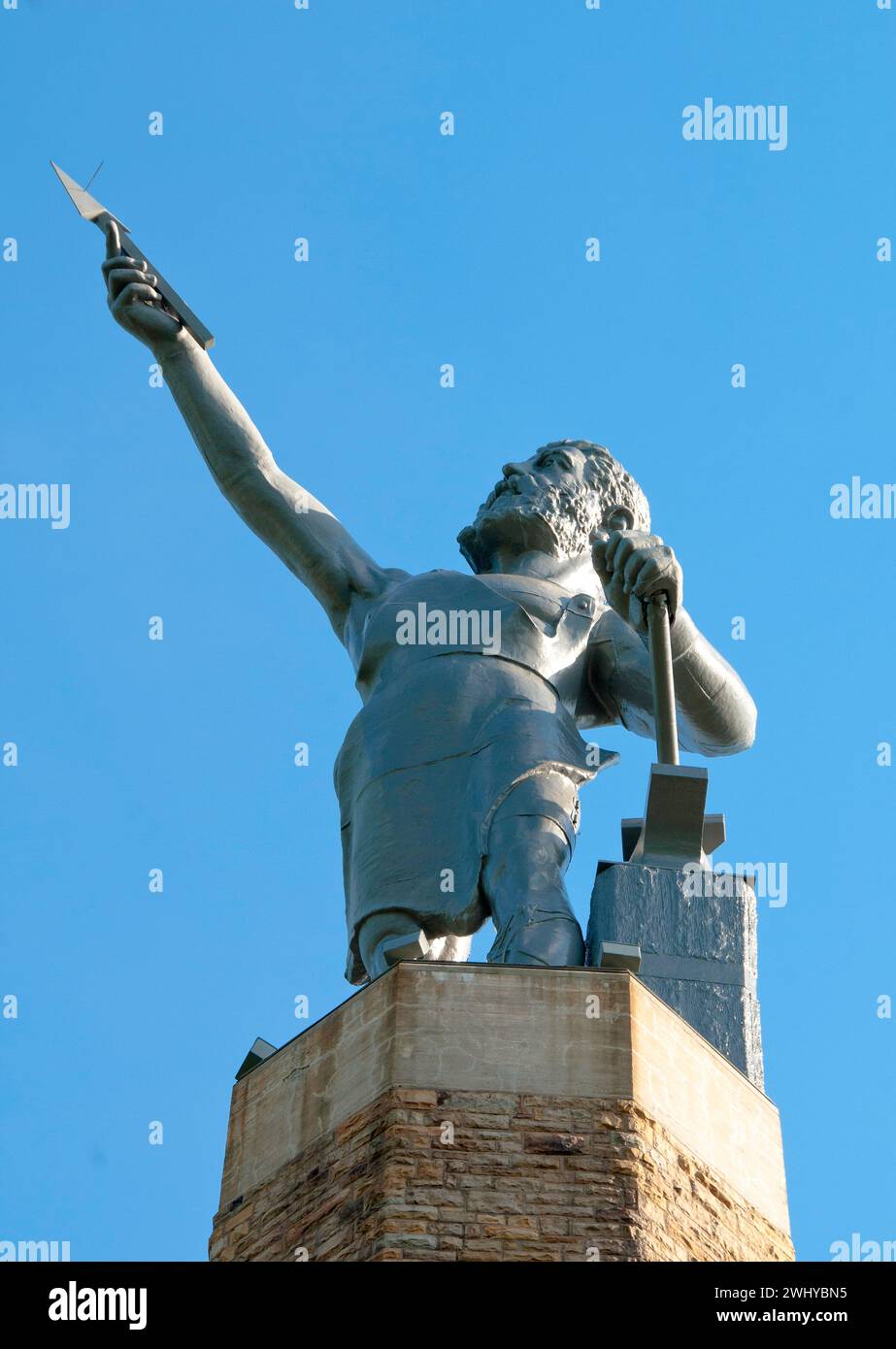 "Vulcan", designed by Giuseppe Moretti in 1904, stands 56 foot tall and