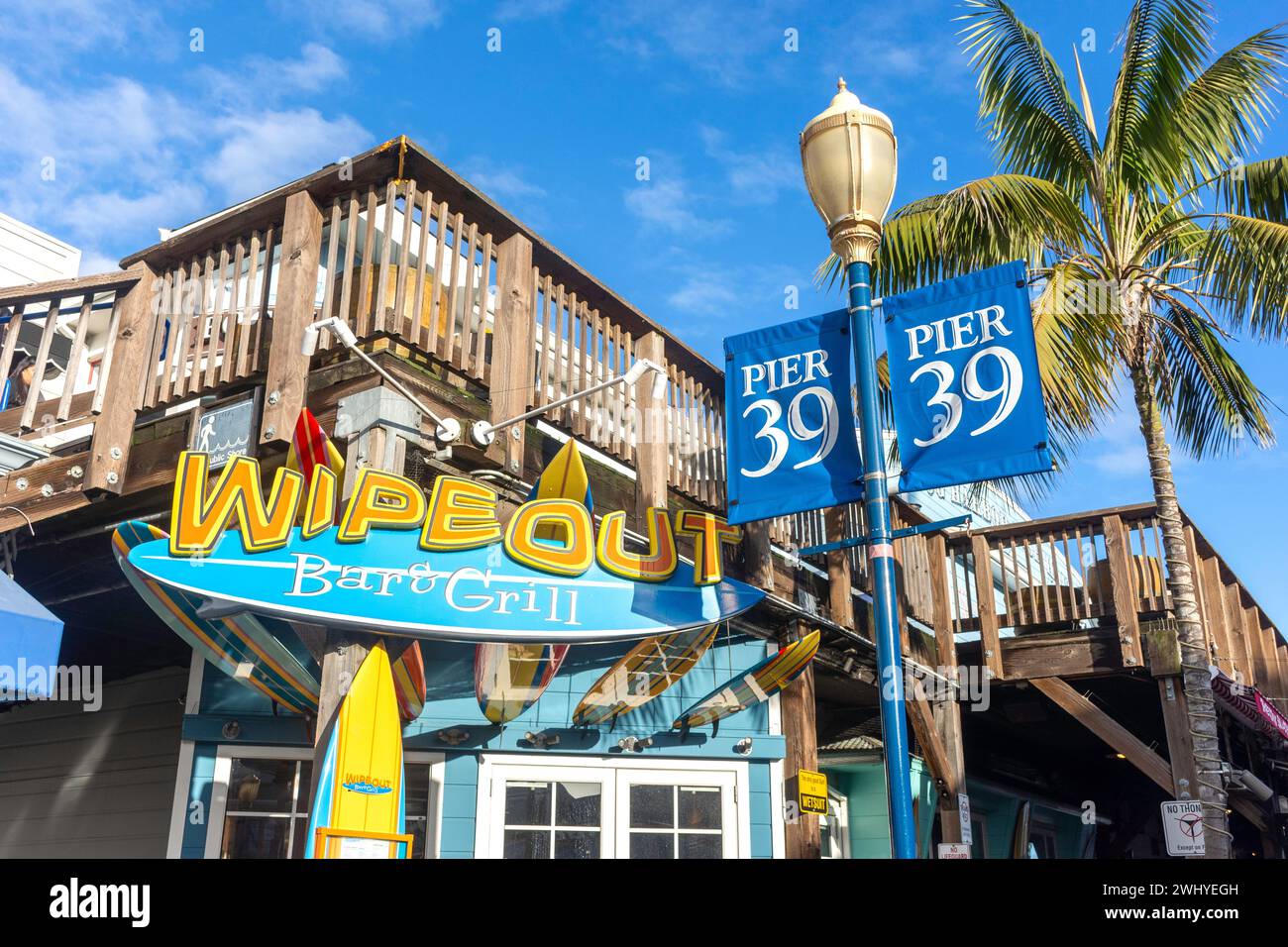 Wipeout Bar & Grill at Pier 39, Fisherman's Wharf District, San Francisco, California, United States Stock Photo