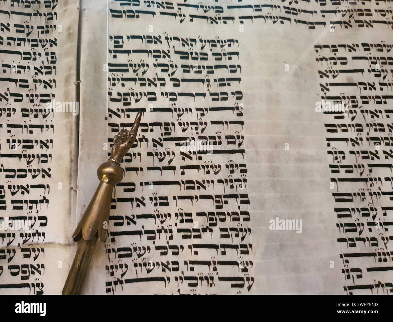 Open Torah scroll Stock Photo