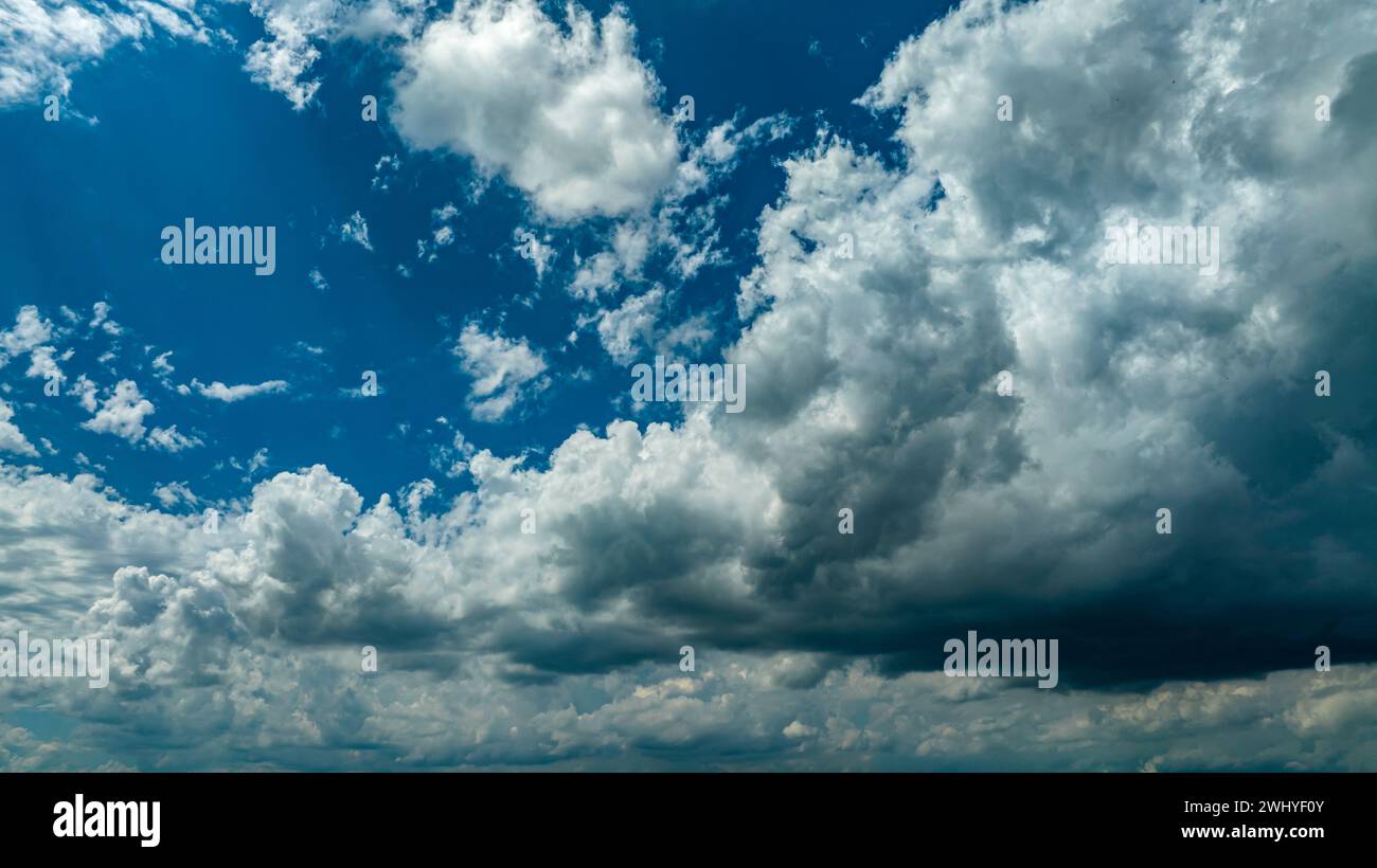 Drone View of a Summer Blue Sky With White Fluffy Clouds Stock Photo ...