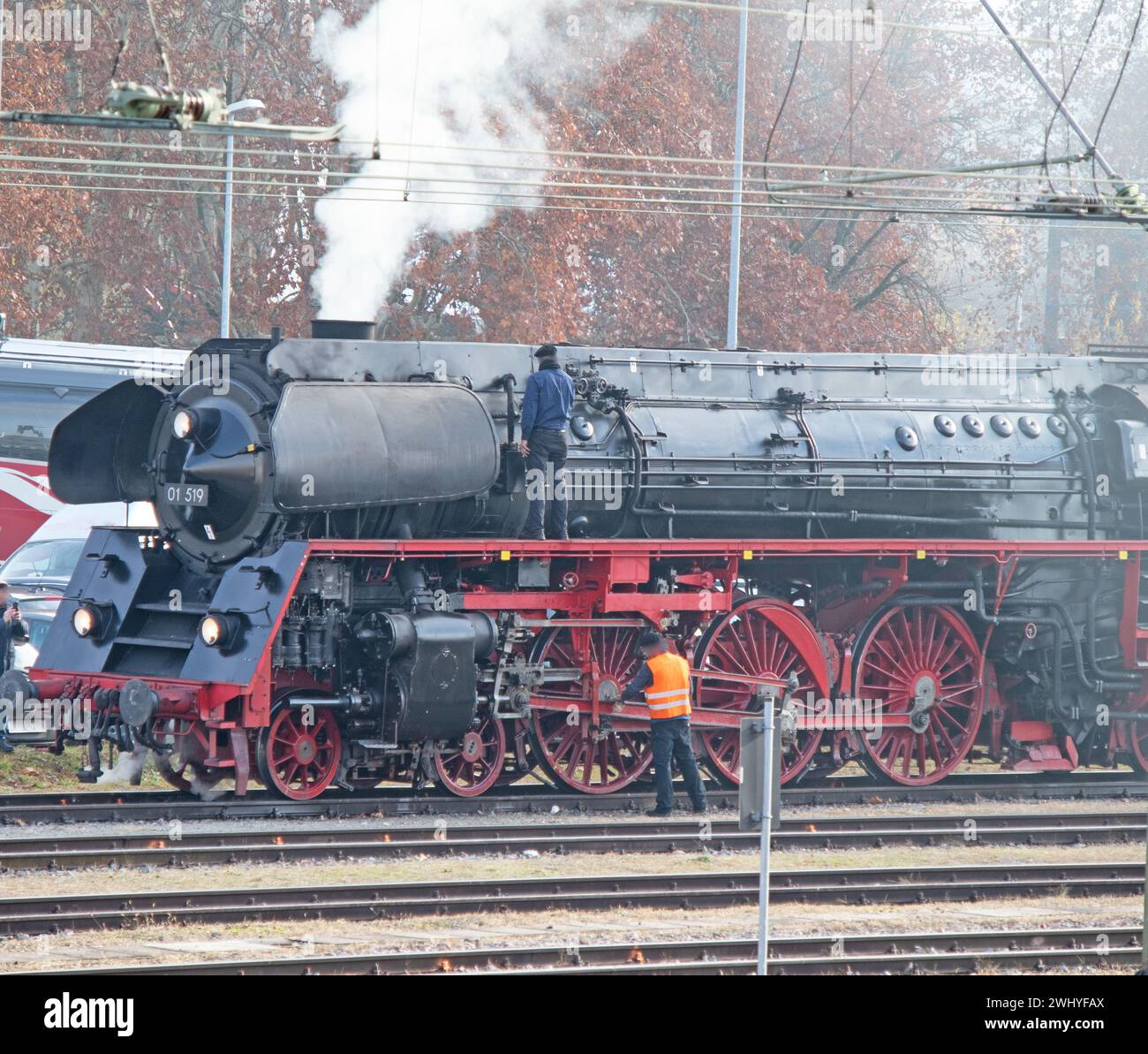 Steam locomotive 01 519 on 01.12.2018 in Constance Stock Photo