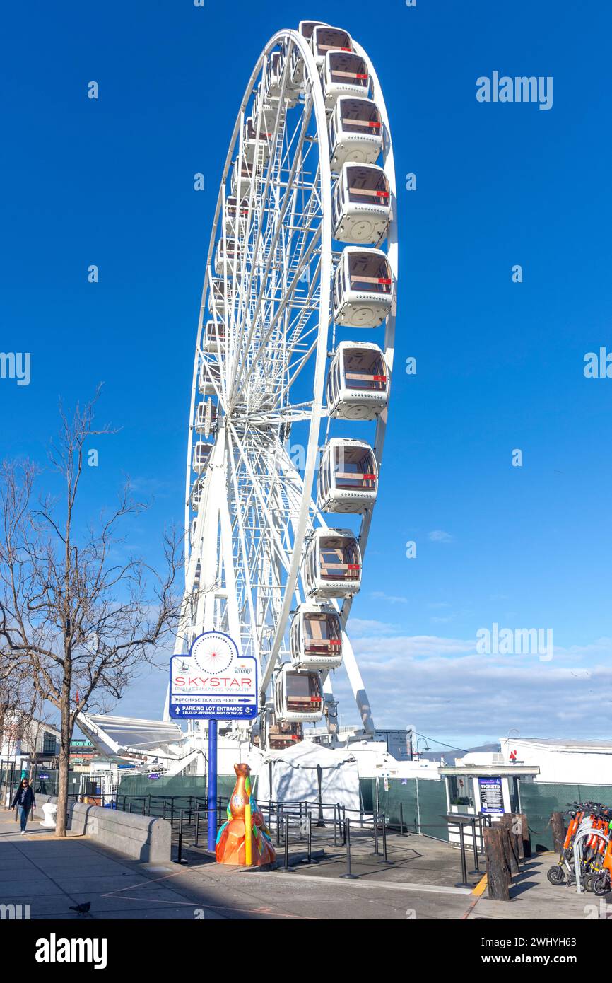 The Skystar Wheel, The Embarcadero, Fisherman's Wharf, Fisherman's Wharf District, San Francisco, California, United States Stock Photo