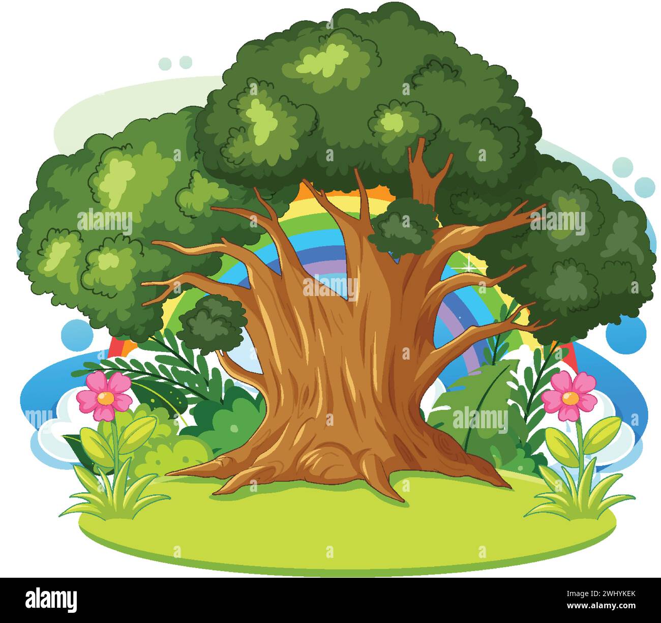 Colorful vector illustration of a tree in nature Stock Vector Image ...