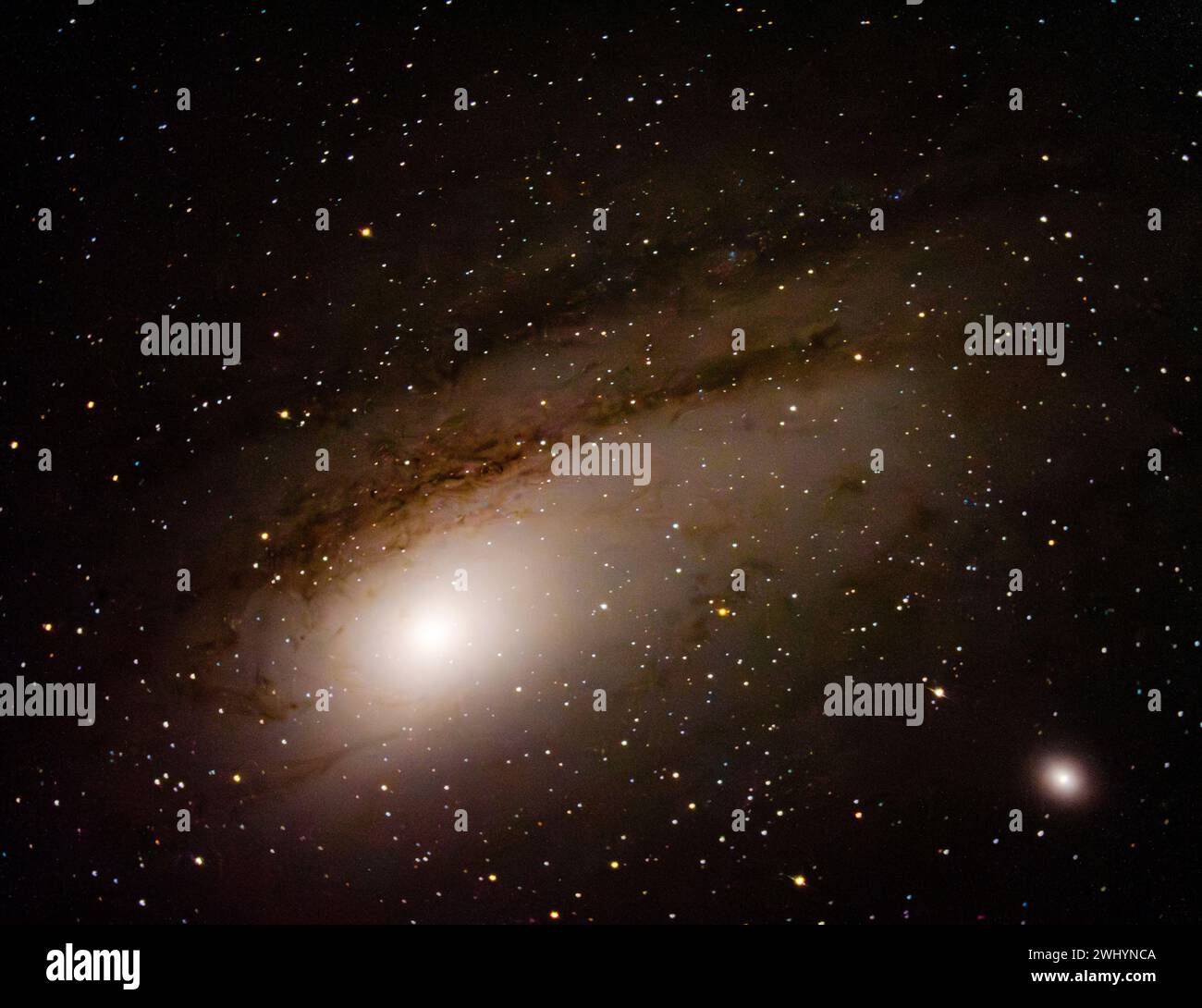 Astronomy, Photo, M31, Andromeda Galaxy, Galactic Cloud, Galactic Center, Celestial Object, Deep Space Stock Photo