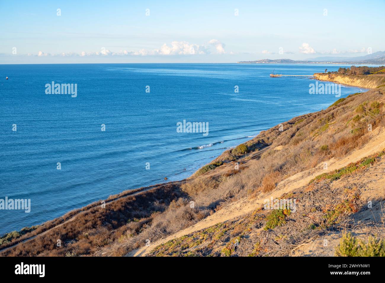 Aerial Photo, Mussel Shoals Beach, Long Pier, HWY 101 CA, Ventura Coast