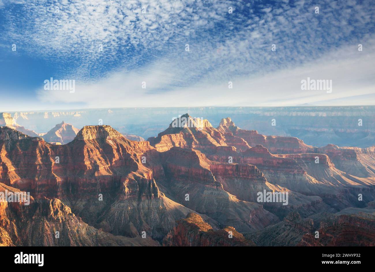 The Grand Canyon [grÃ¦nd ËˆkÃ¦njÉ™n] is a steep, approximately 450-kilometer-long gorge in the north of the US state of Arizona, Stock Photo