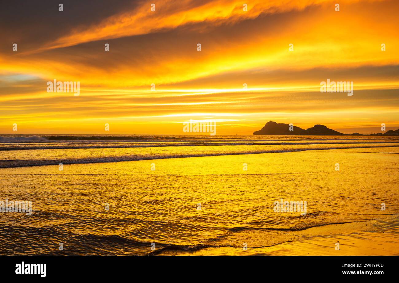 Picturesque sunset on the beach Stock Photo