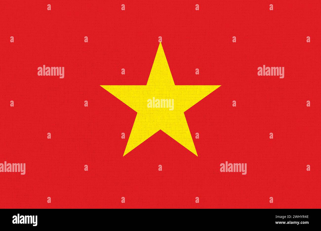 Flag of Vietnam. National Vietnamese flag on fabric surface. Vietnam national flag on textured backg Stock Photo