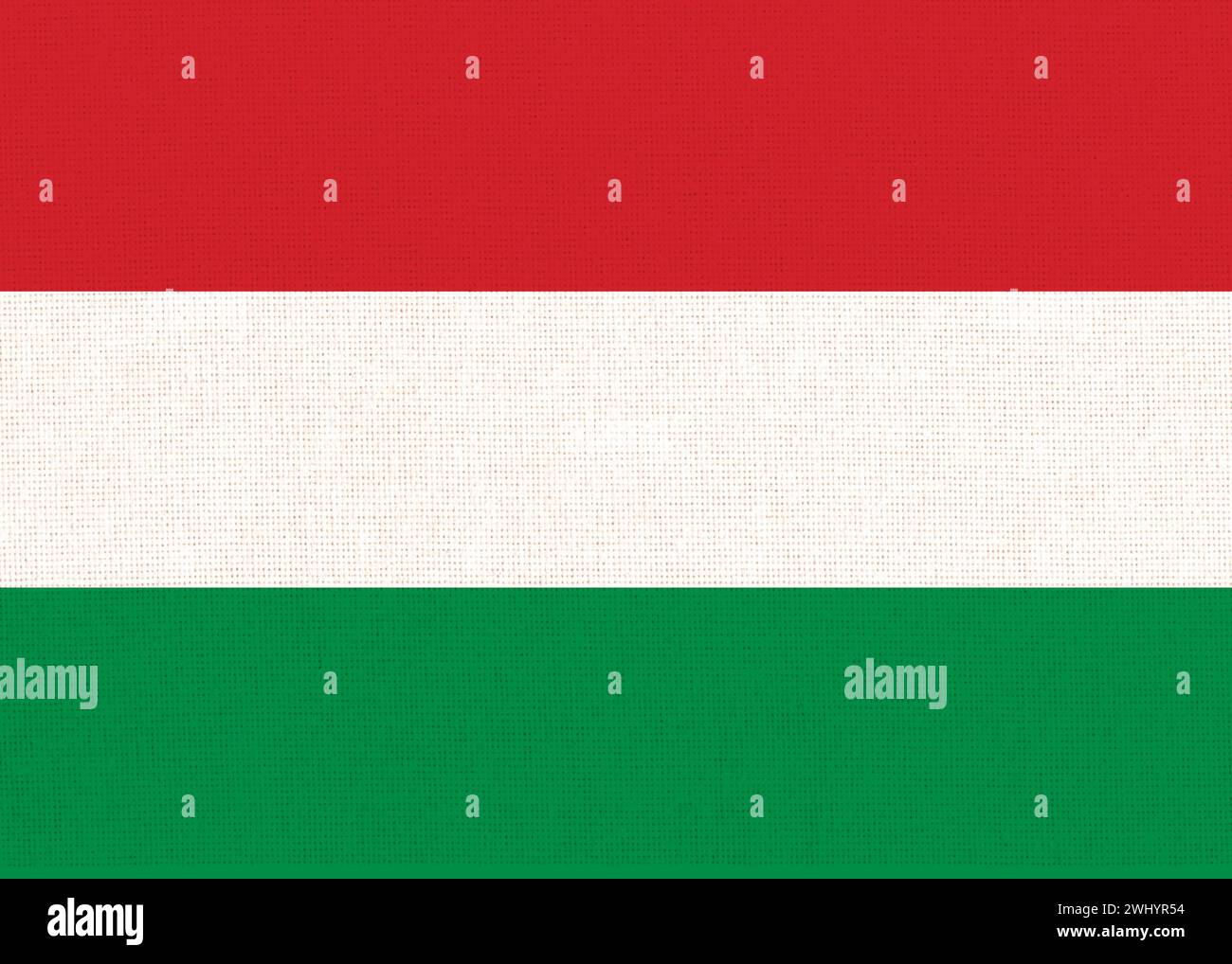 Flag of Hungary. Hungarian flag on fabric surface. Hungarian national flag on textured background. F Stock Photo