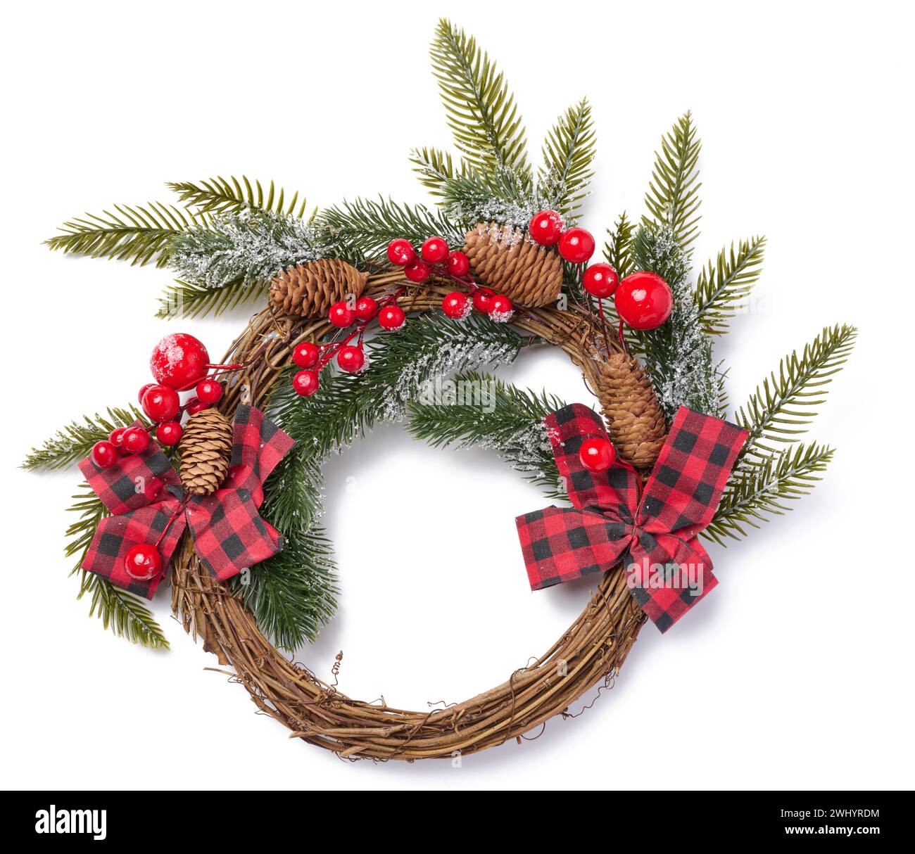 Red ribbon spruce branches hi-res stock photography and images - Alamy