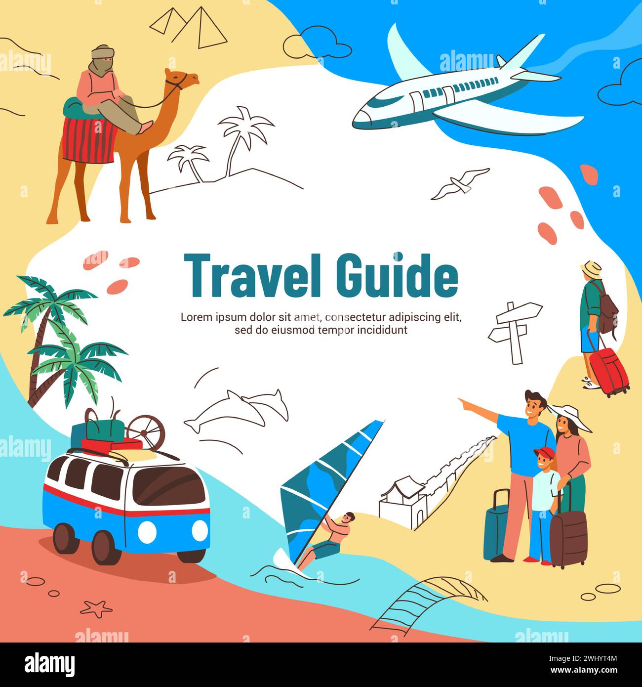 Guide Picture Egypt tourists beach Stock Vector Images - Alamy