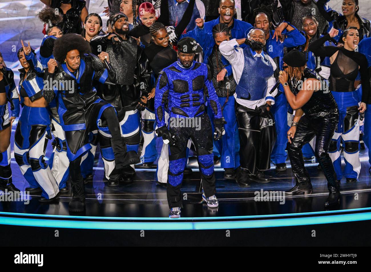 Ludacris, Usher and Lil Jon perform during the Apple Music Halftime