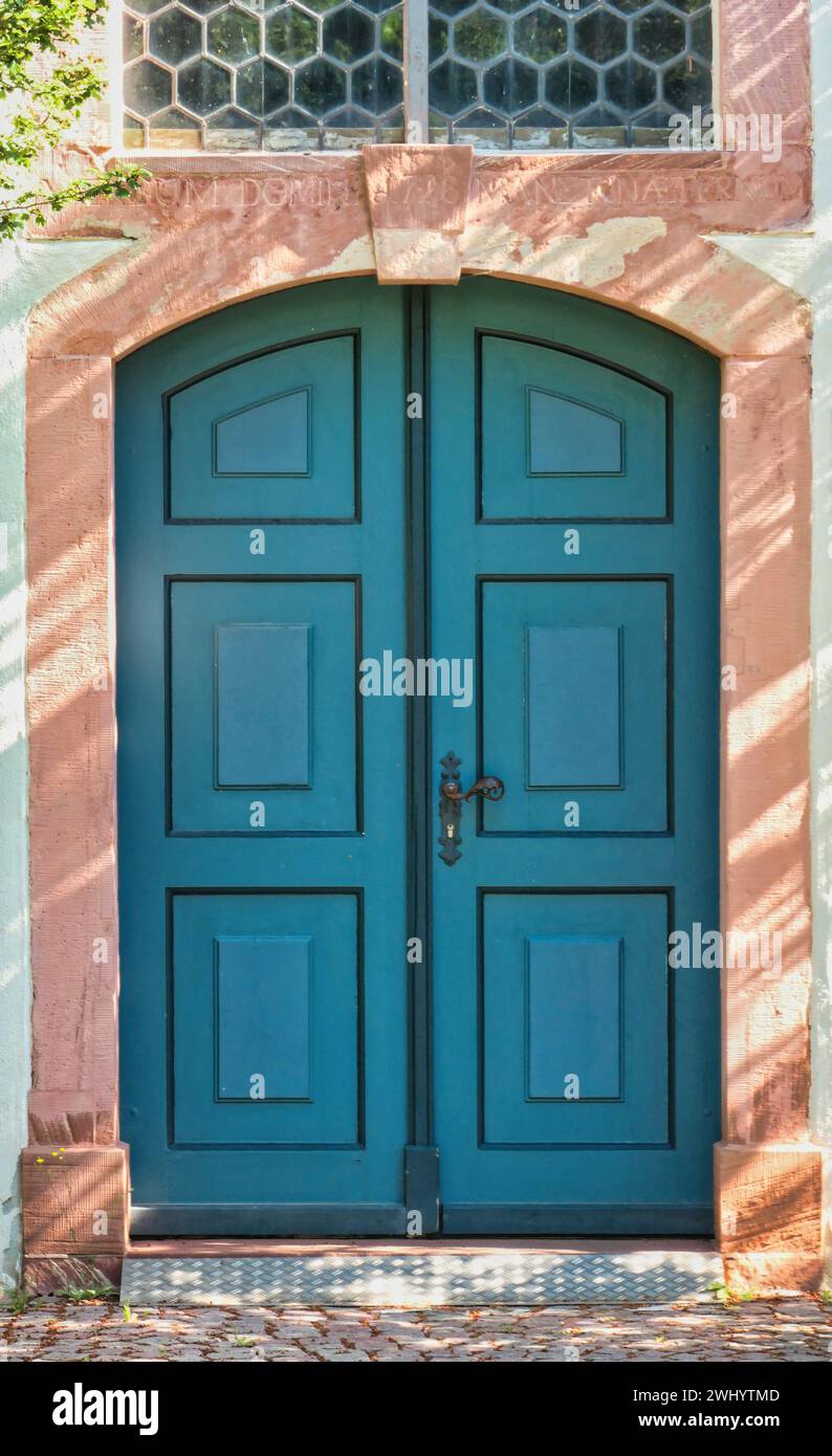 Church door; Protestant Church BÃ¼ttelborn Stock Photo - Alamy