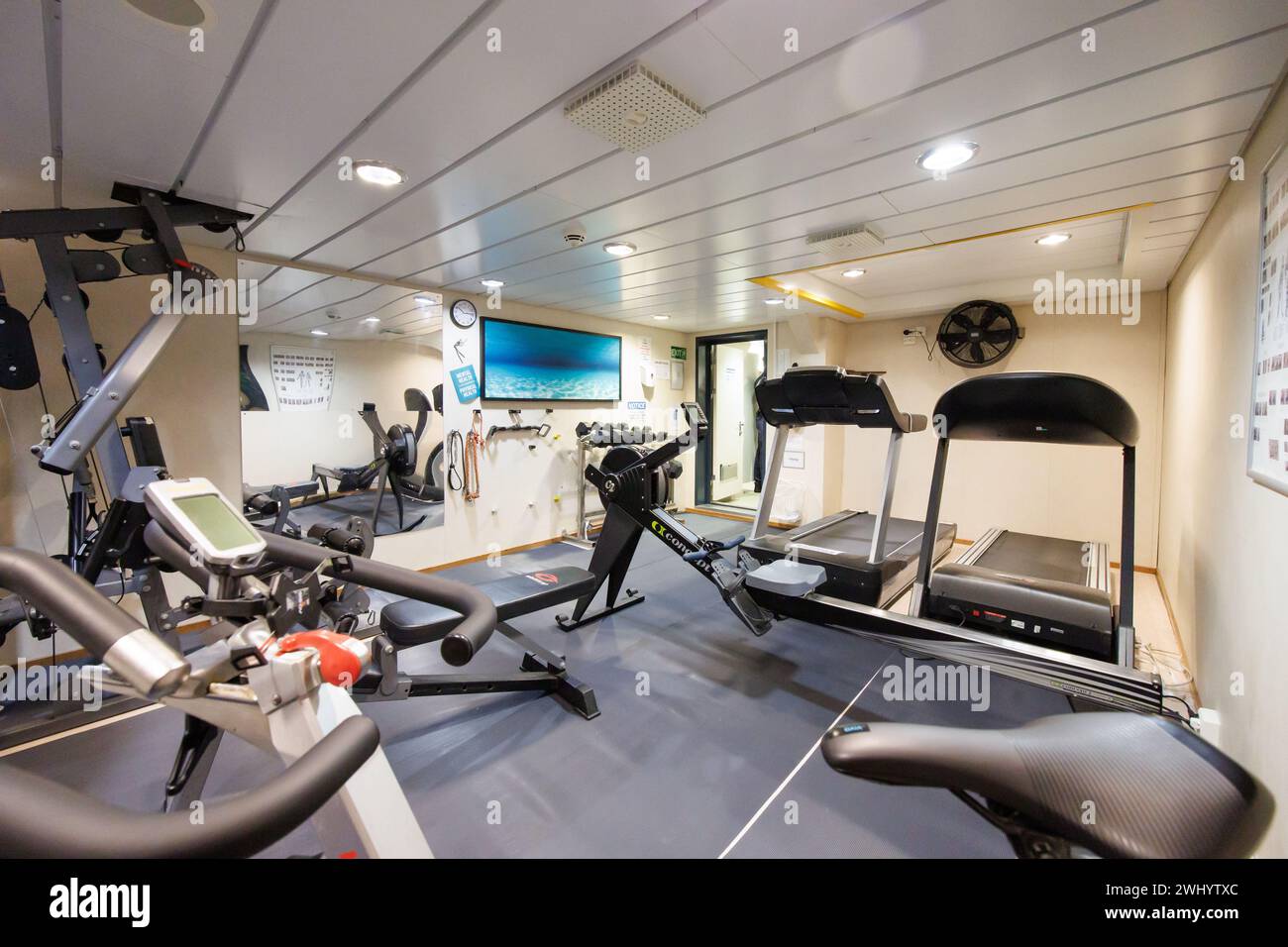 The gym on the Royal Navy's new minehunting 