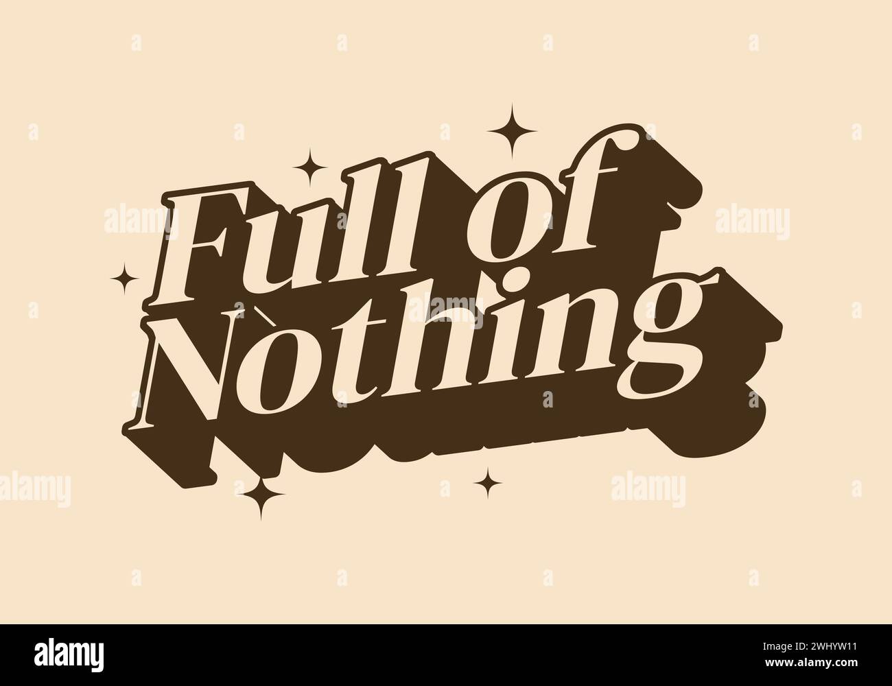 Full of nothing. Retro text effect design in vintage color. 3D look