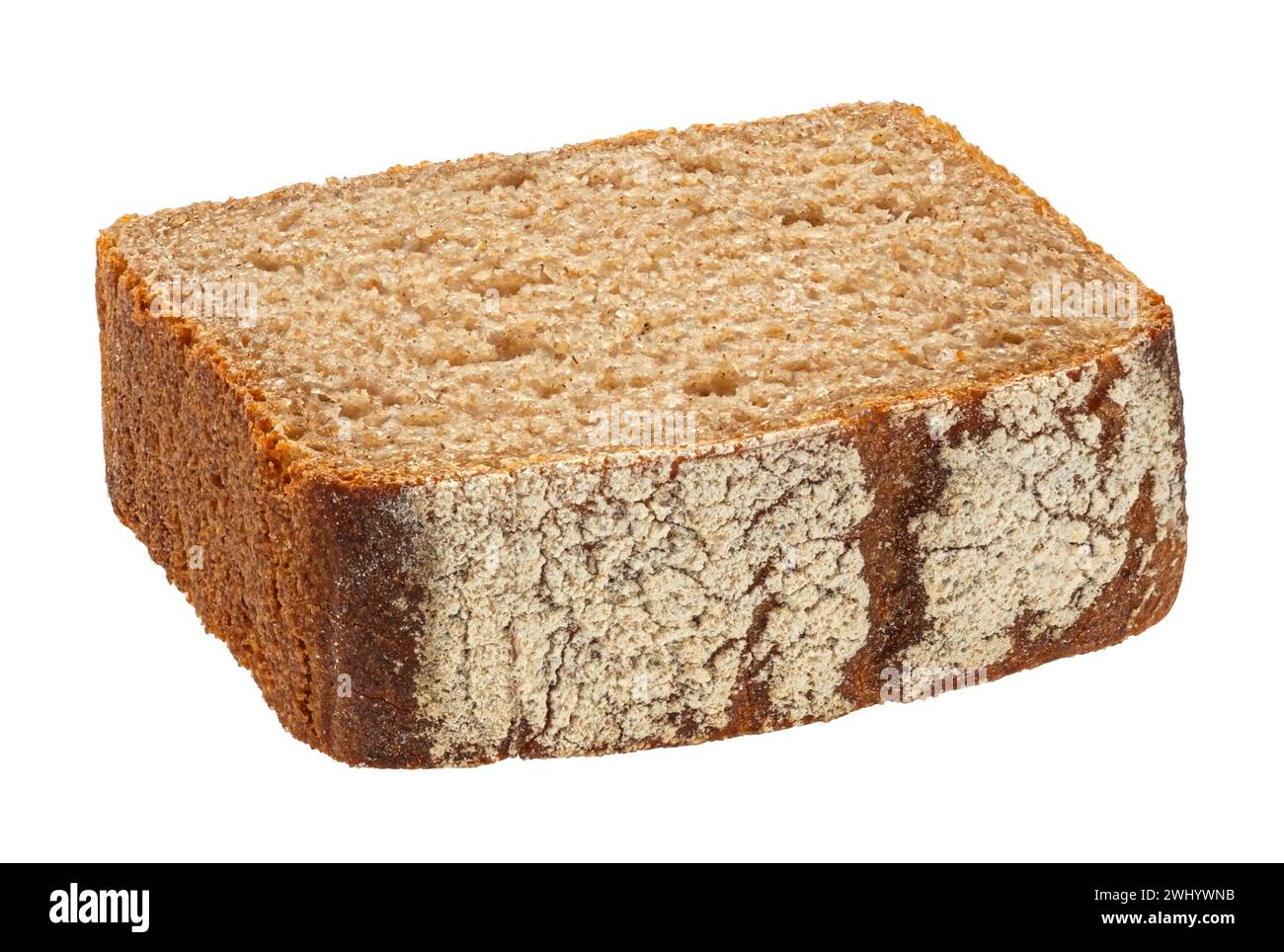 Rye bread slice isolated on white background Stock Photo