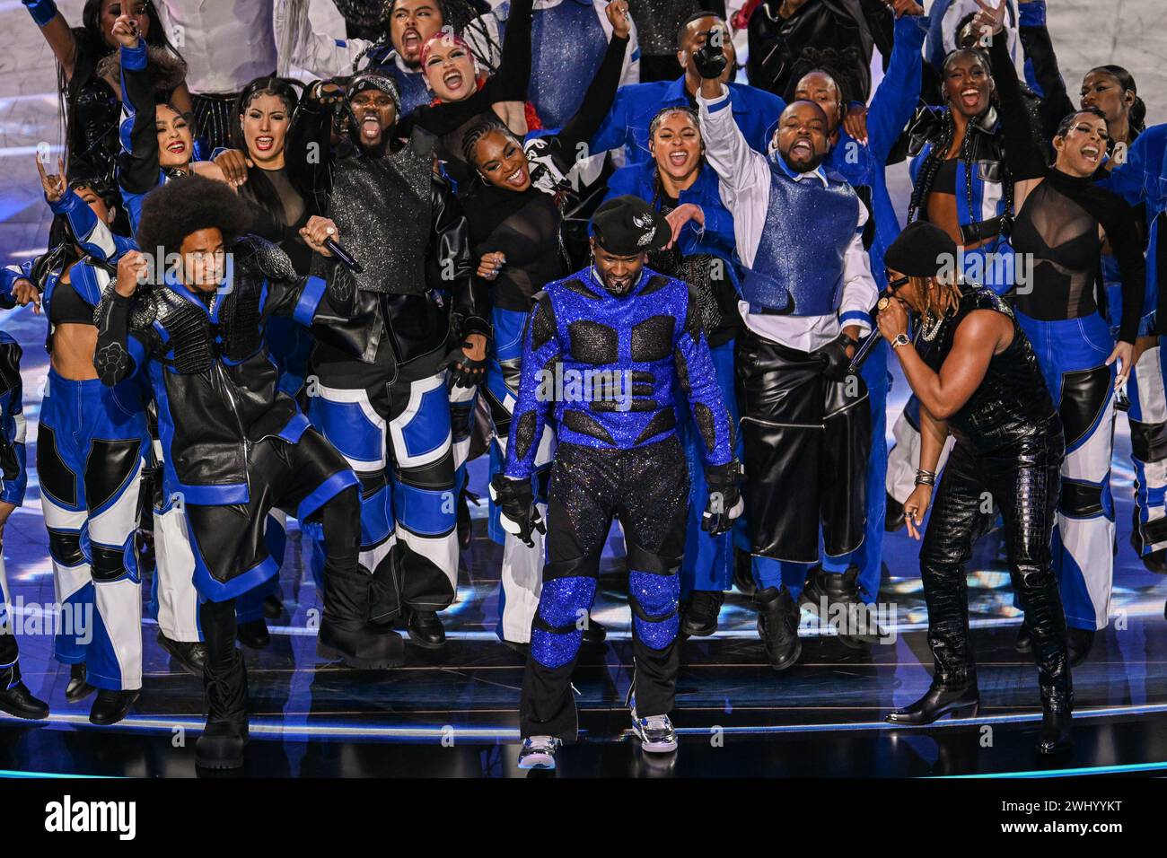 Ludacris, Usher and Lil Jon perform during the Apple Music Halftime
