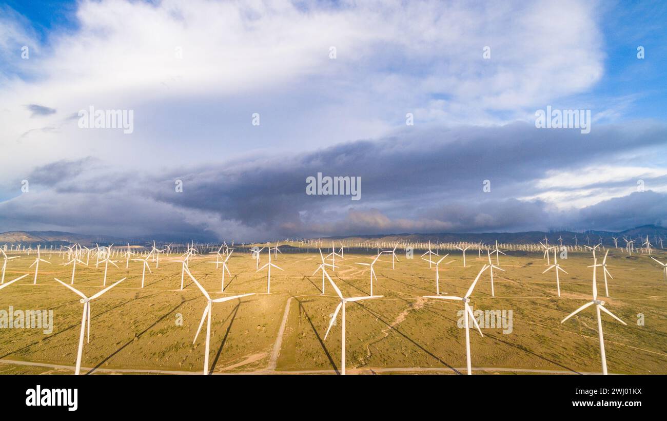 Windmills, Sustainable Energy, Mojave California, Drone Aerial Shots ...