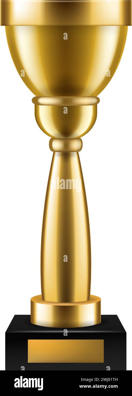 Golden Trophy with a Decorative Base, Featuring Ornamental Designs. the