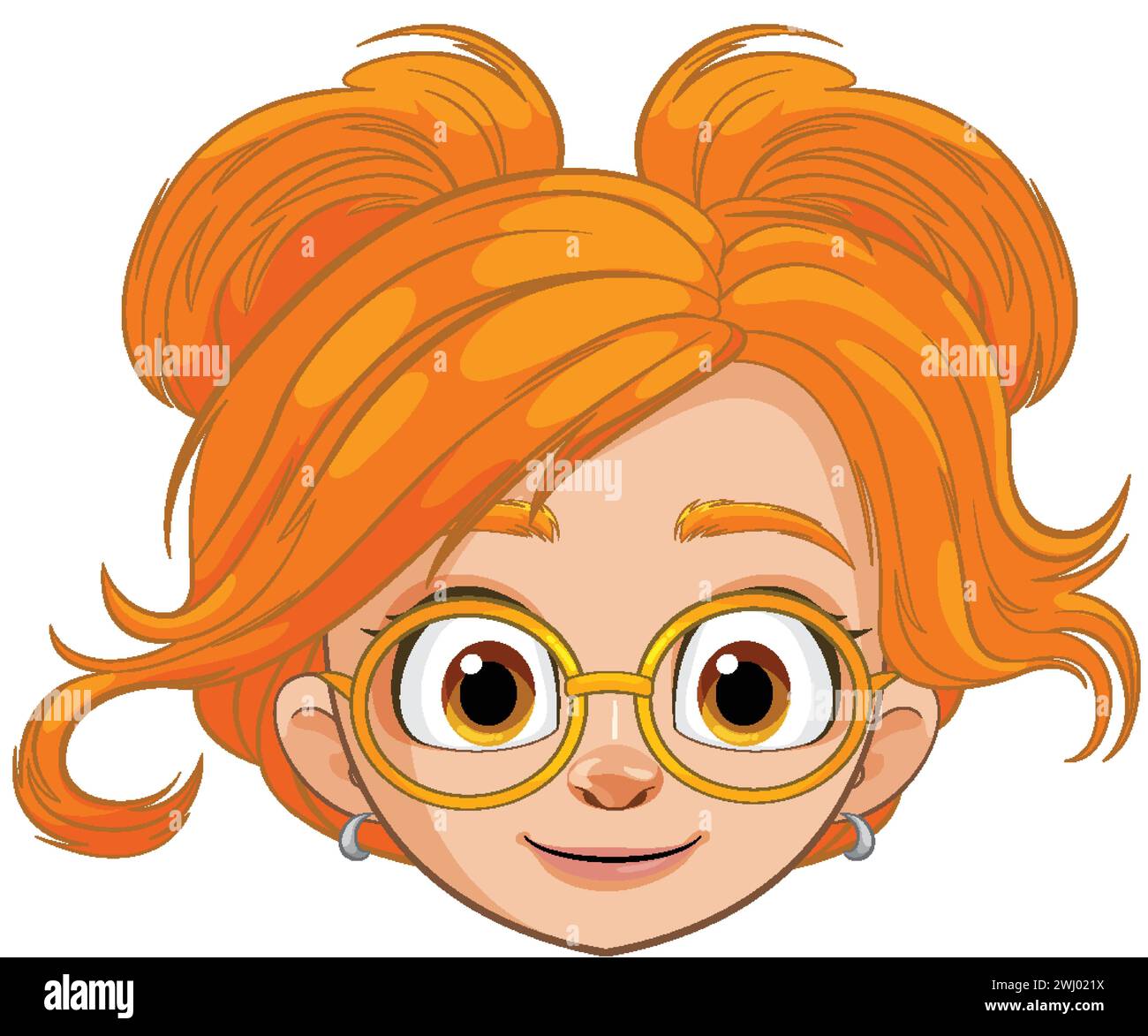 Vector illustration of a smiling girl with glasses Stock Vector Image ...