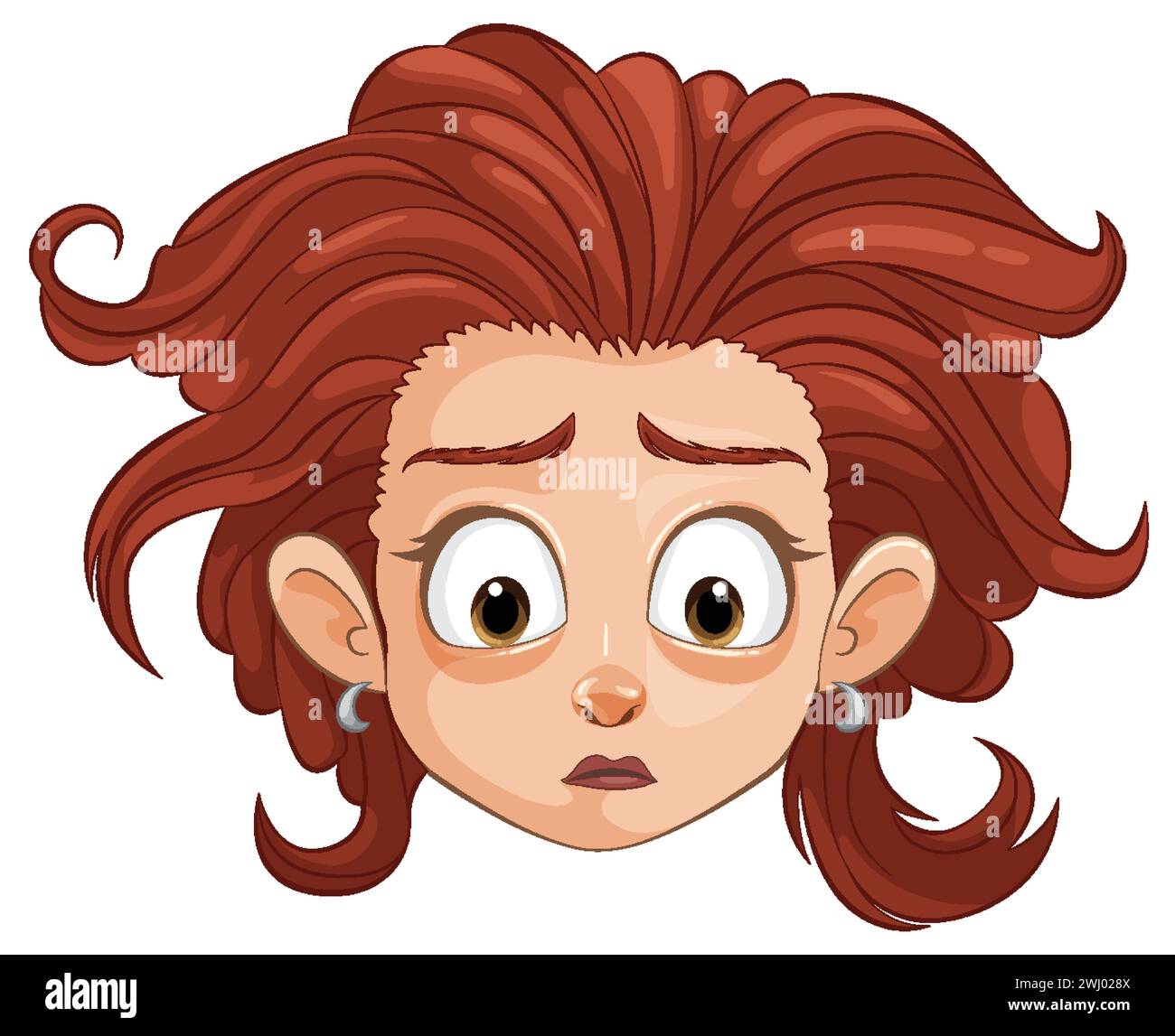Vector illustration of a girl with a shocked expression Stock Vector ...