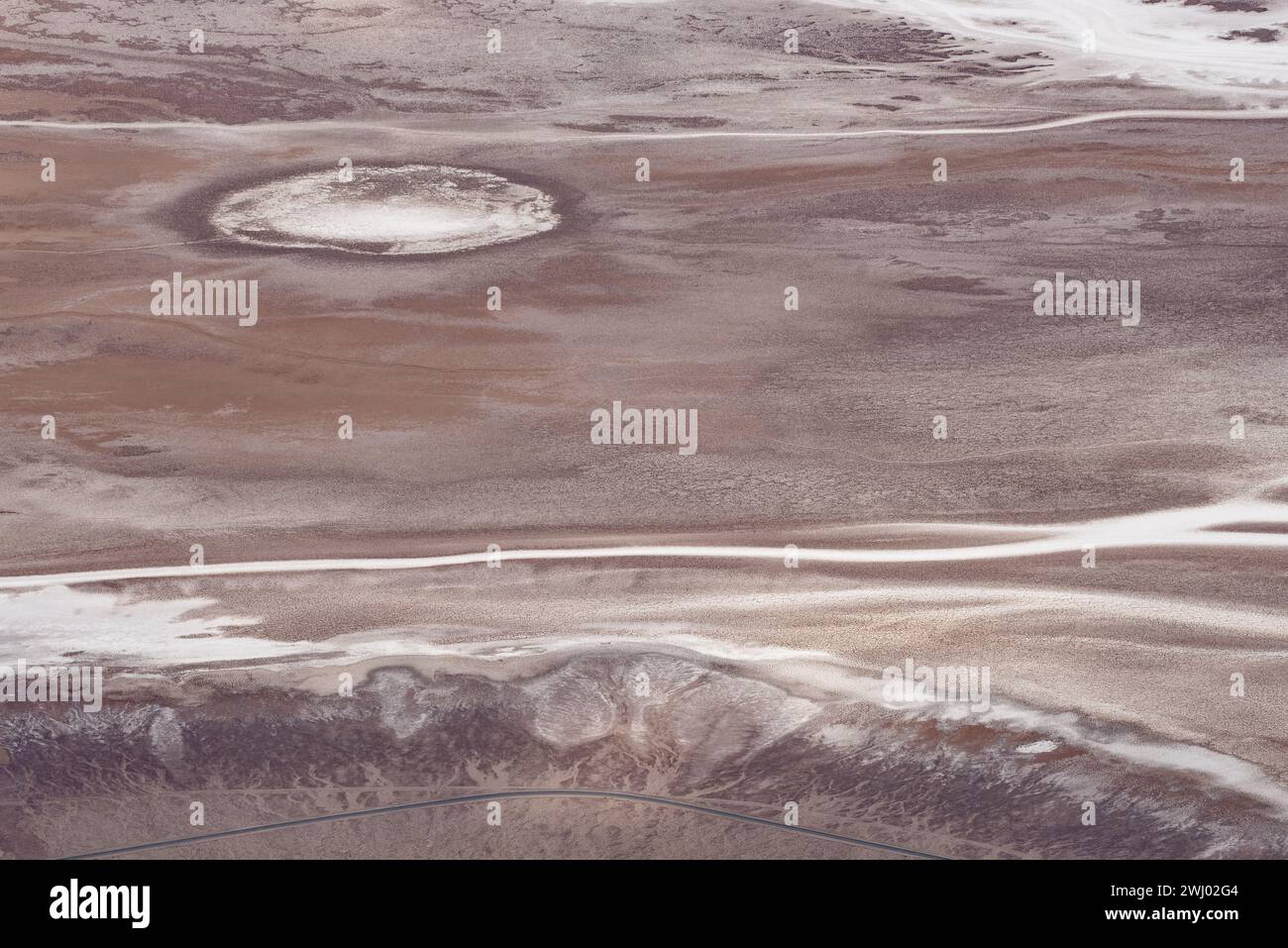 Death Valley, High Elevation, Desert Floor, Geography, Geology, Geologic Features, Salt Flows, Salt Lakes, Extreme Heat, Arid Landscape, Barren Stock Photo