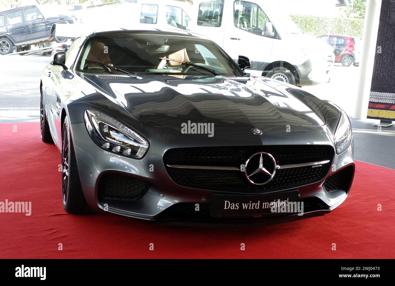 Itterbeck, Germany - Nov 1 2022 The front of a metallic grey Mercedes ...