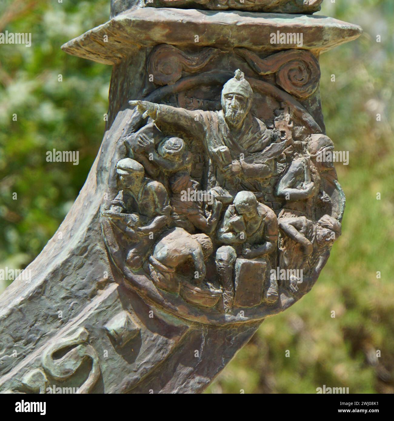 Nehemiah Building Nehemiah building the Jerusalem wall; menorah in front of the Knesset ...