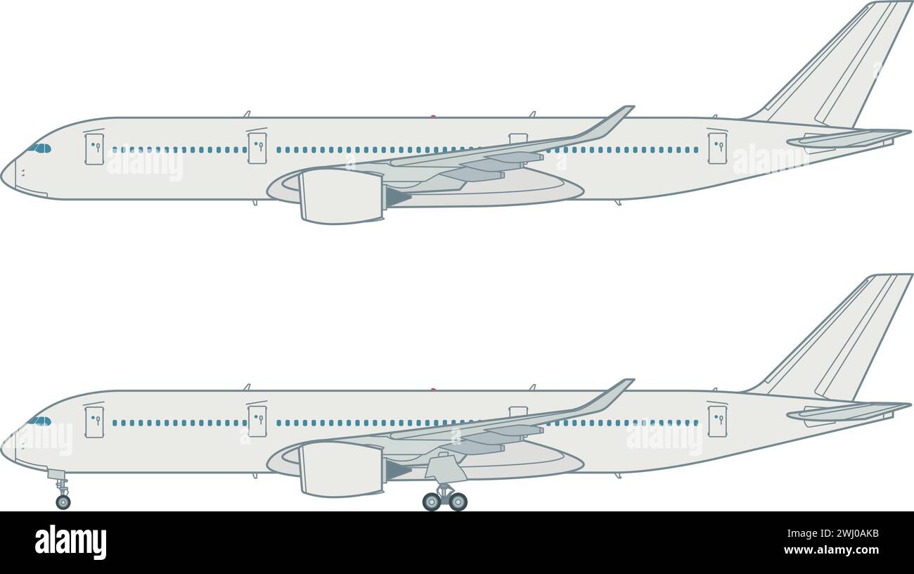 Europäisches Langstrecken-Passagierflugzeug Stock Vector