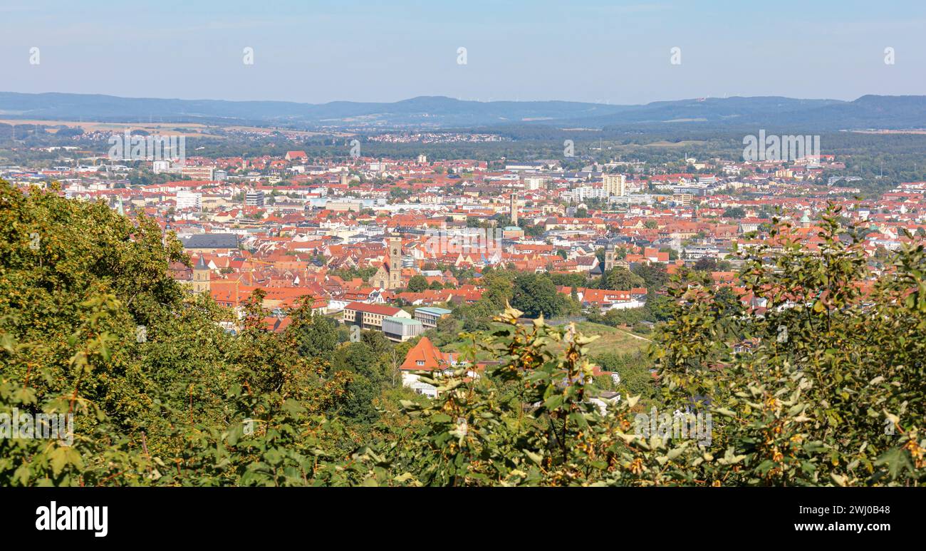 View of Bamberg with surrounding hills; Landscape image Stock Photo