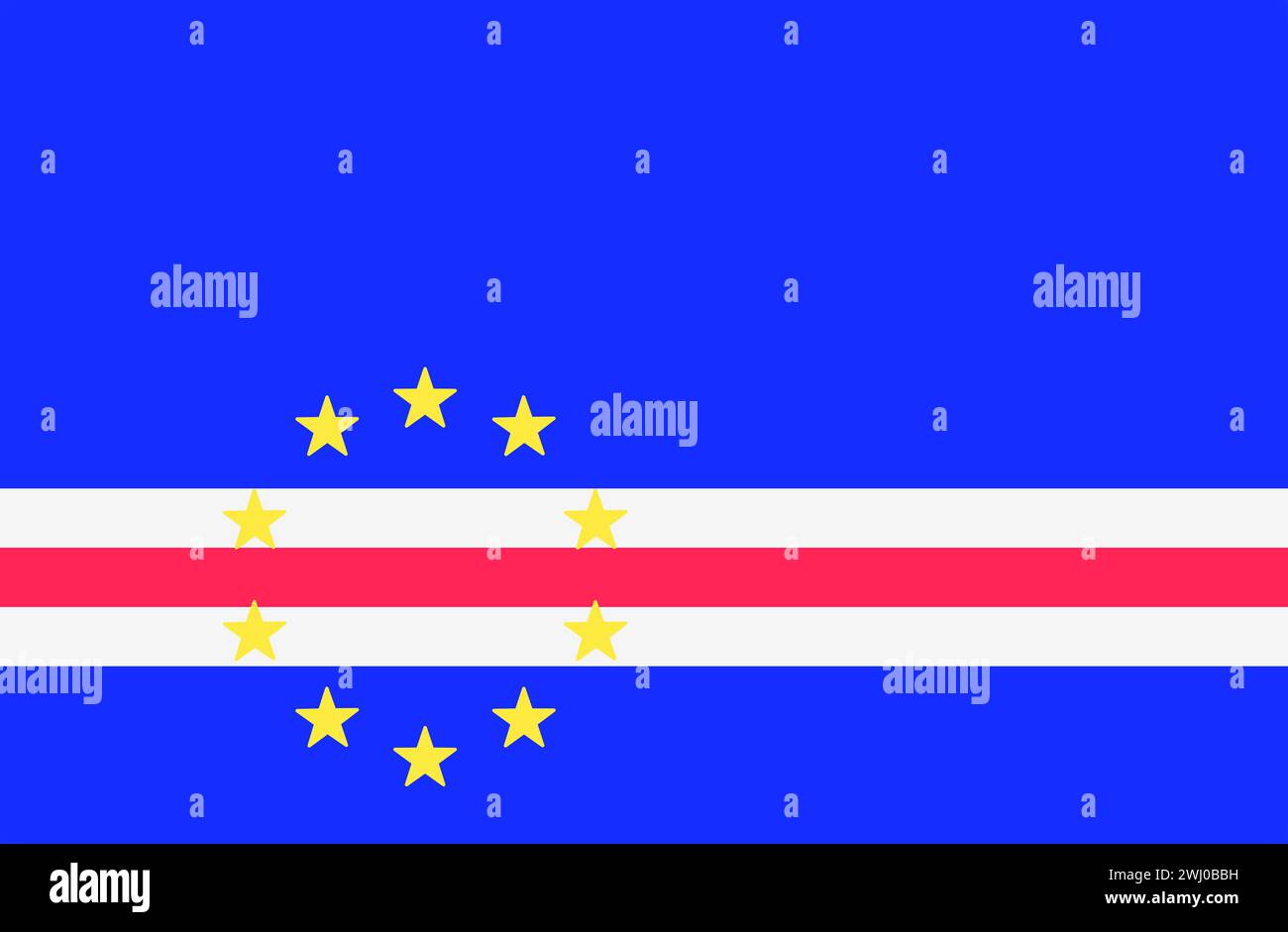 Flag of Cape verde. National Cape verde flag. Cape verde national flag. Republic of Cabo Verde. Isla Stock Photo