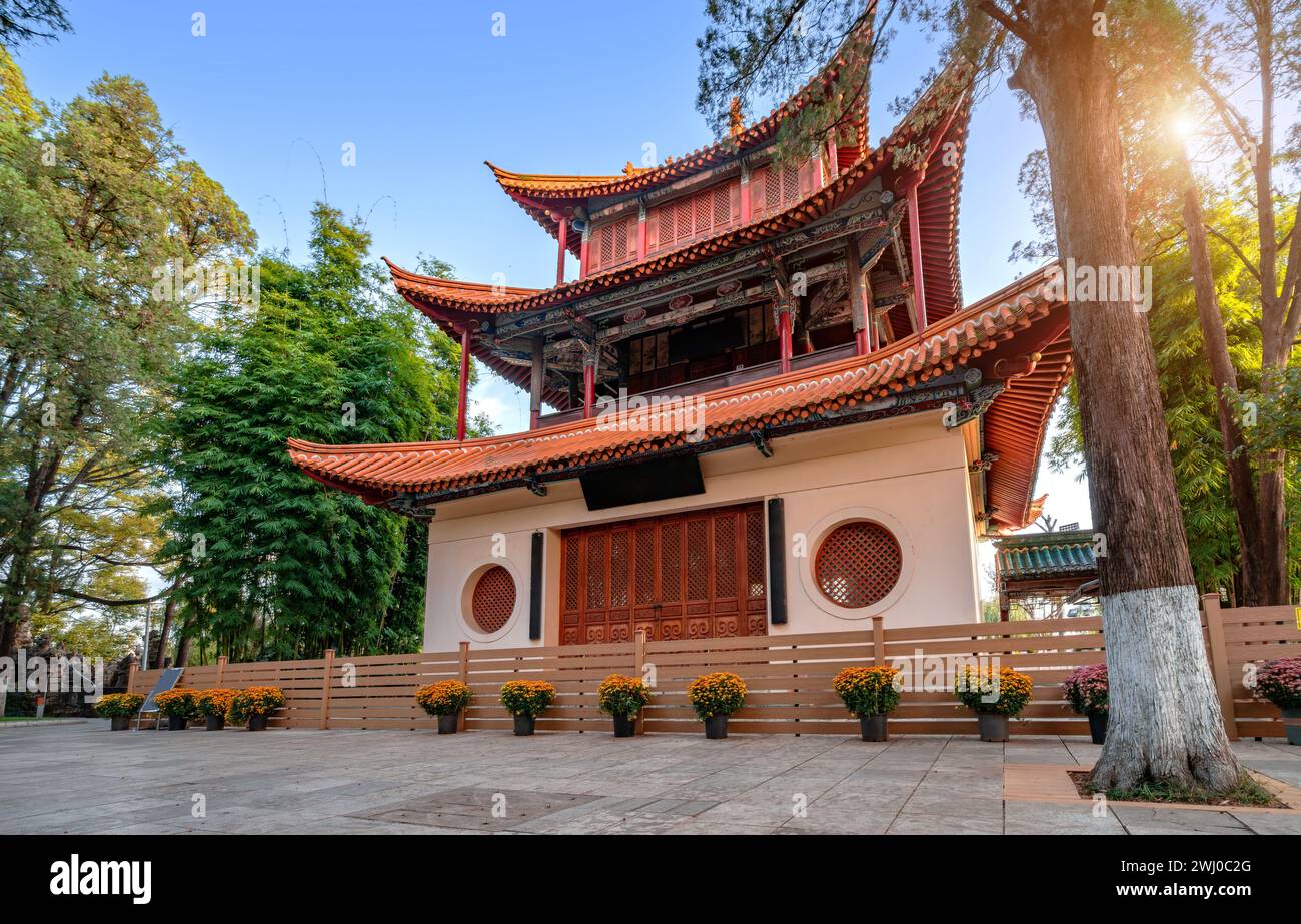 Daguan Tower was built in 1690 and is a key cultural relic protection unit in Yunnan Province. Kunming, Yunnan, China. Stock Photo