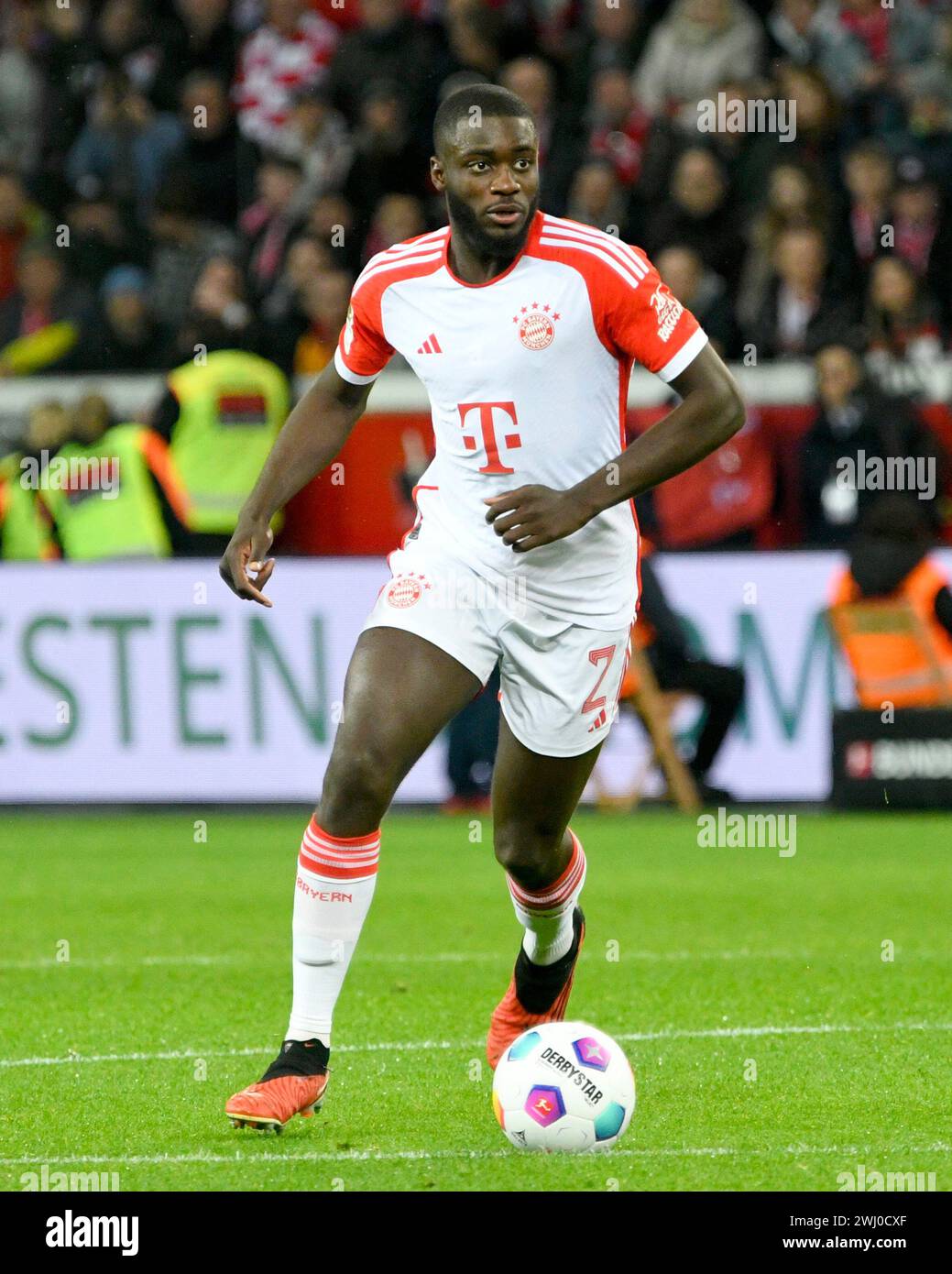 BayArena Leverkusen Germany,  10.2.2024, Football: Bundesliga Season 2023/2024 matchday 21.,  Bayer 04 Leverkusen (B04) vs FC Bayern Muenchen (FCB) —Dayot Upamecano (FCB) Stock Photo