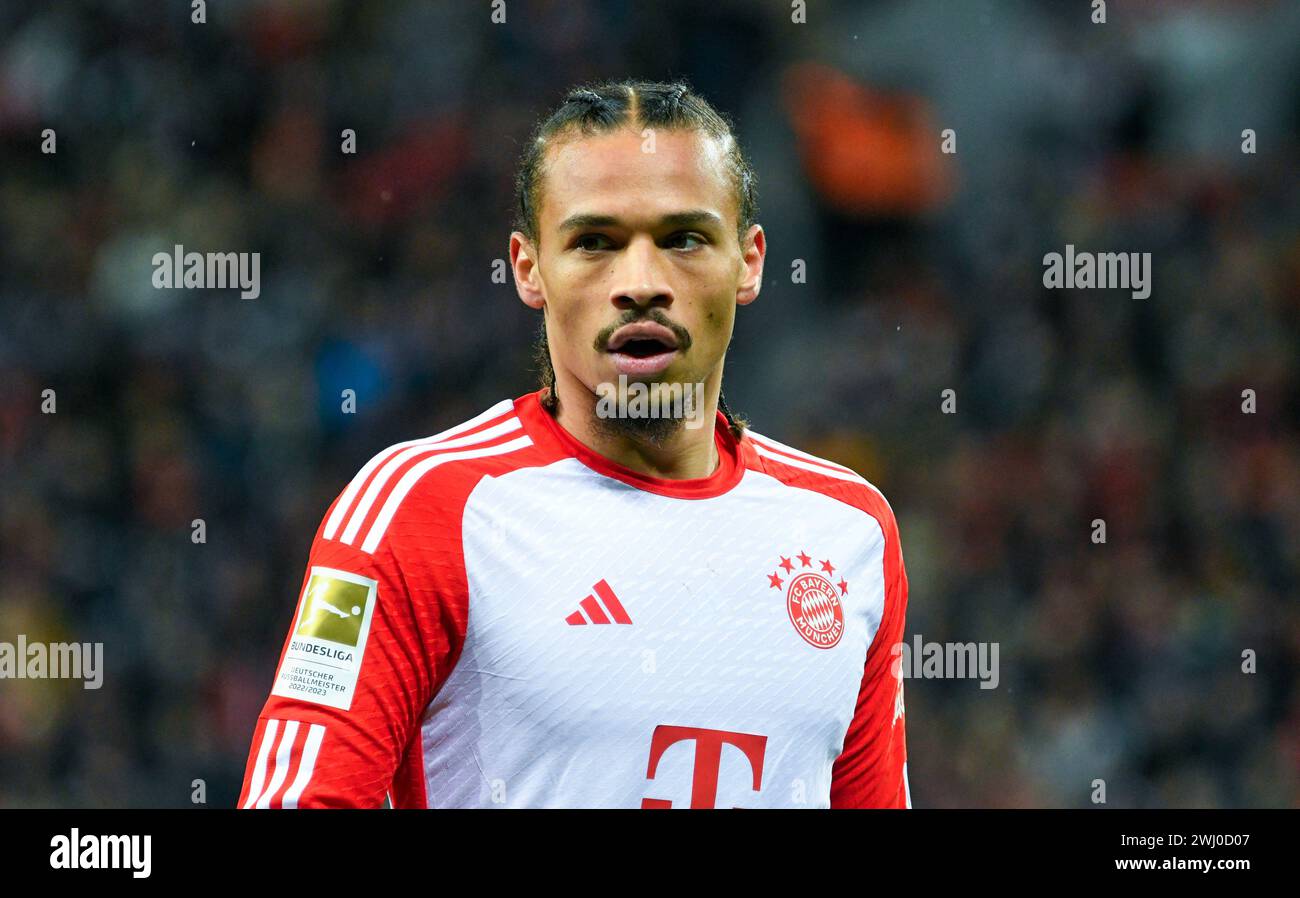 BayArena Leverkusen Germany,  10.2.2024, Football: Bundesliga Season 2023/2024 matchday 21.,  Bayer 04 Leverkusen (B04) vs FC Bayern Muenchen (FCB) — Leroy Sane (FCB) Stock Photo