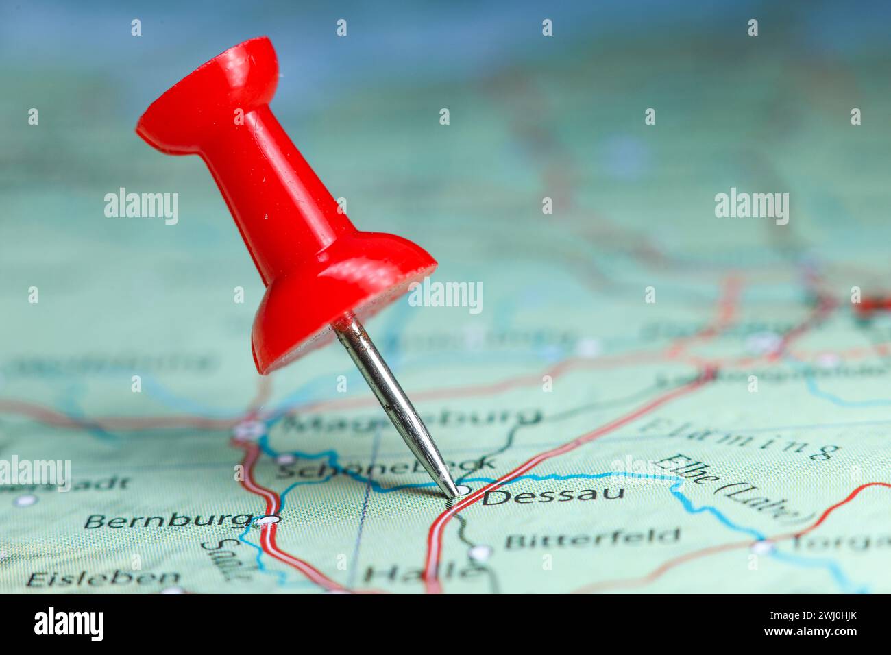 Dessau, Germany pin on map Stock Photo - Alamy