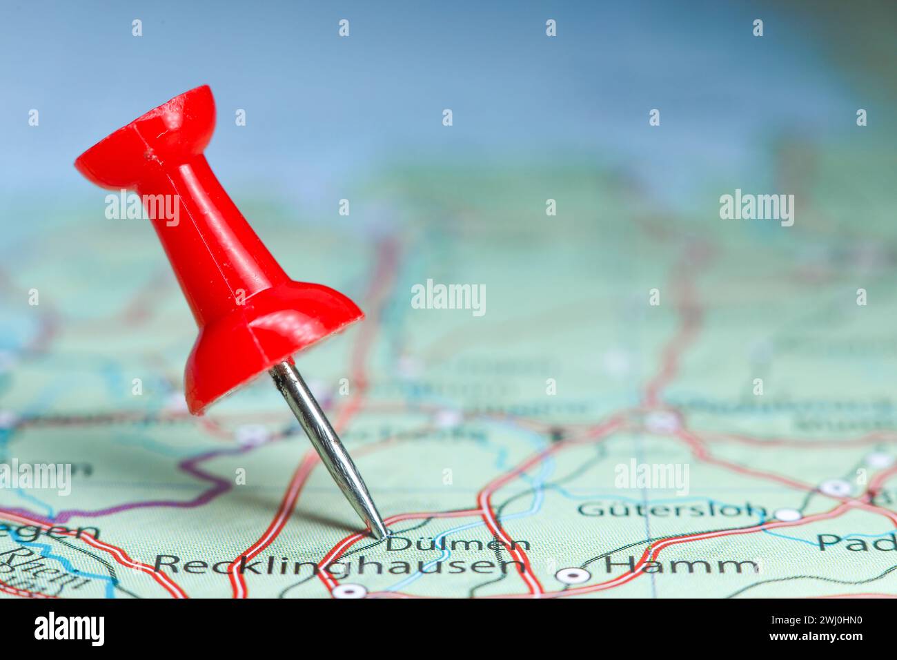 Dulmen, Germany pin on map Stock Photo Alamy