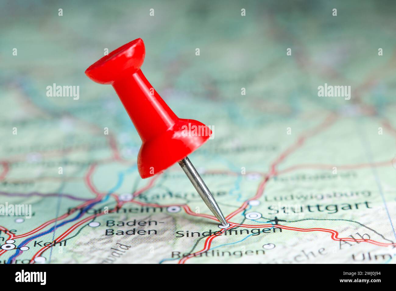 Sindelfingen pin on map of Germany Stock Photo