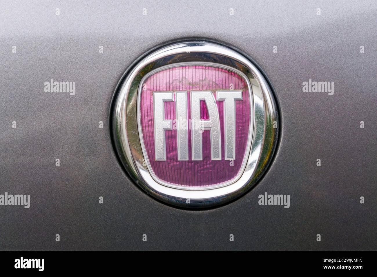 Logo on a Fiat car. Stock Photo