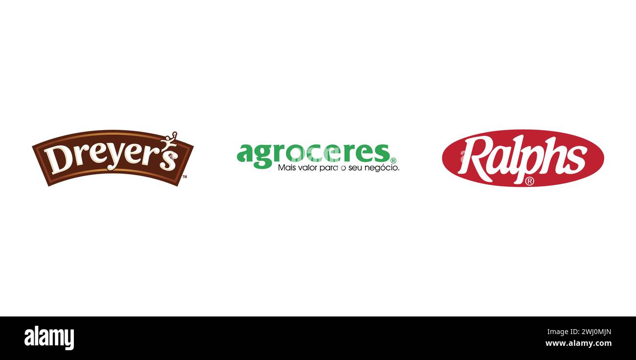 Dreyers, Ralphs, Agroceres. Editorial brand emblem Stock Vector Image